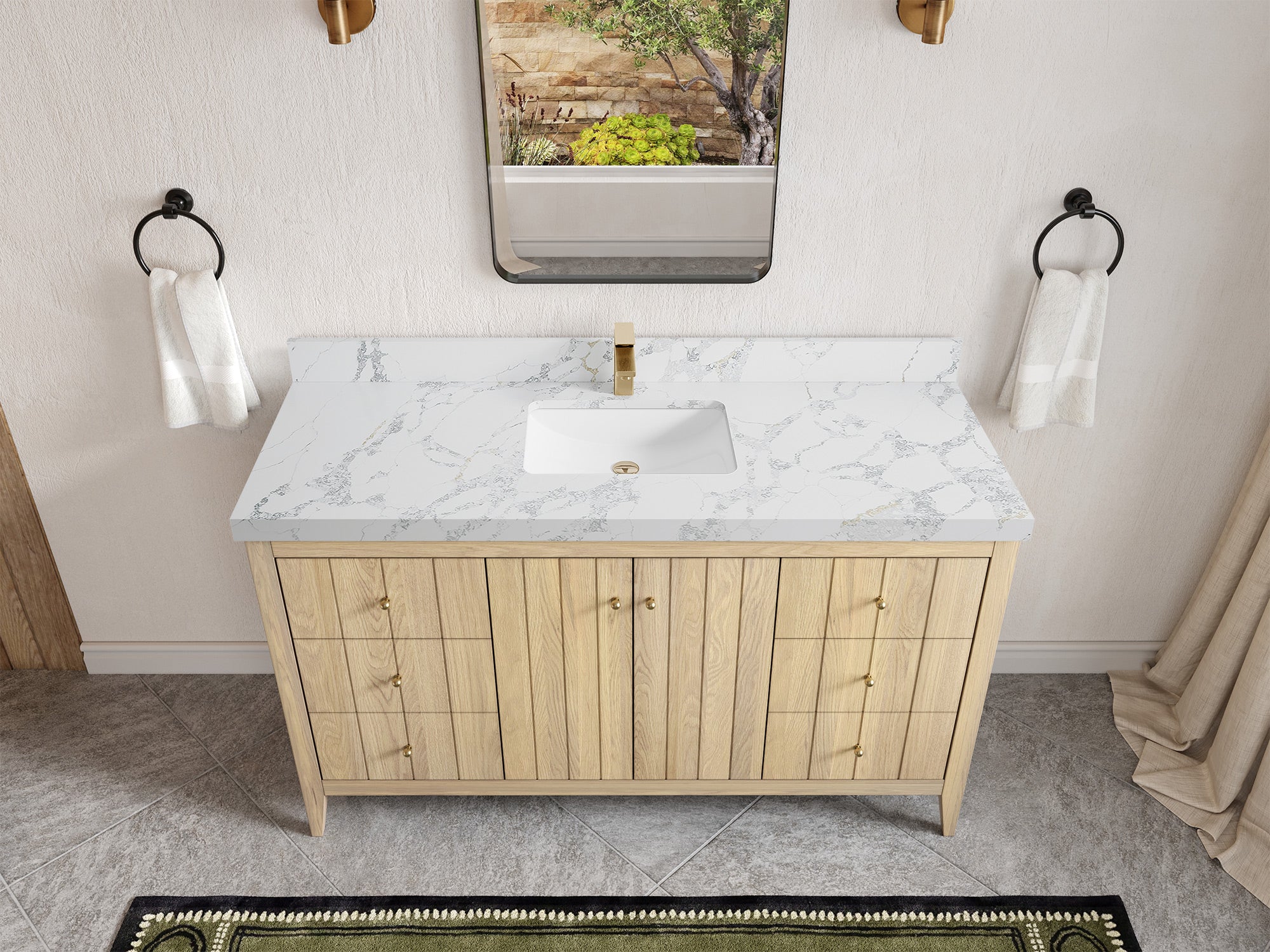 Atlanta White Oak 60 in. W x 22 in. D Single Sink Bathroom Vanity - Image 20