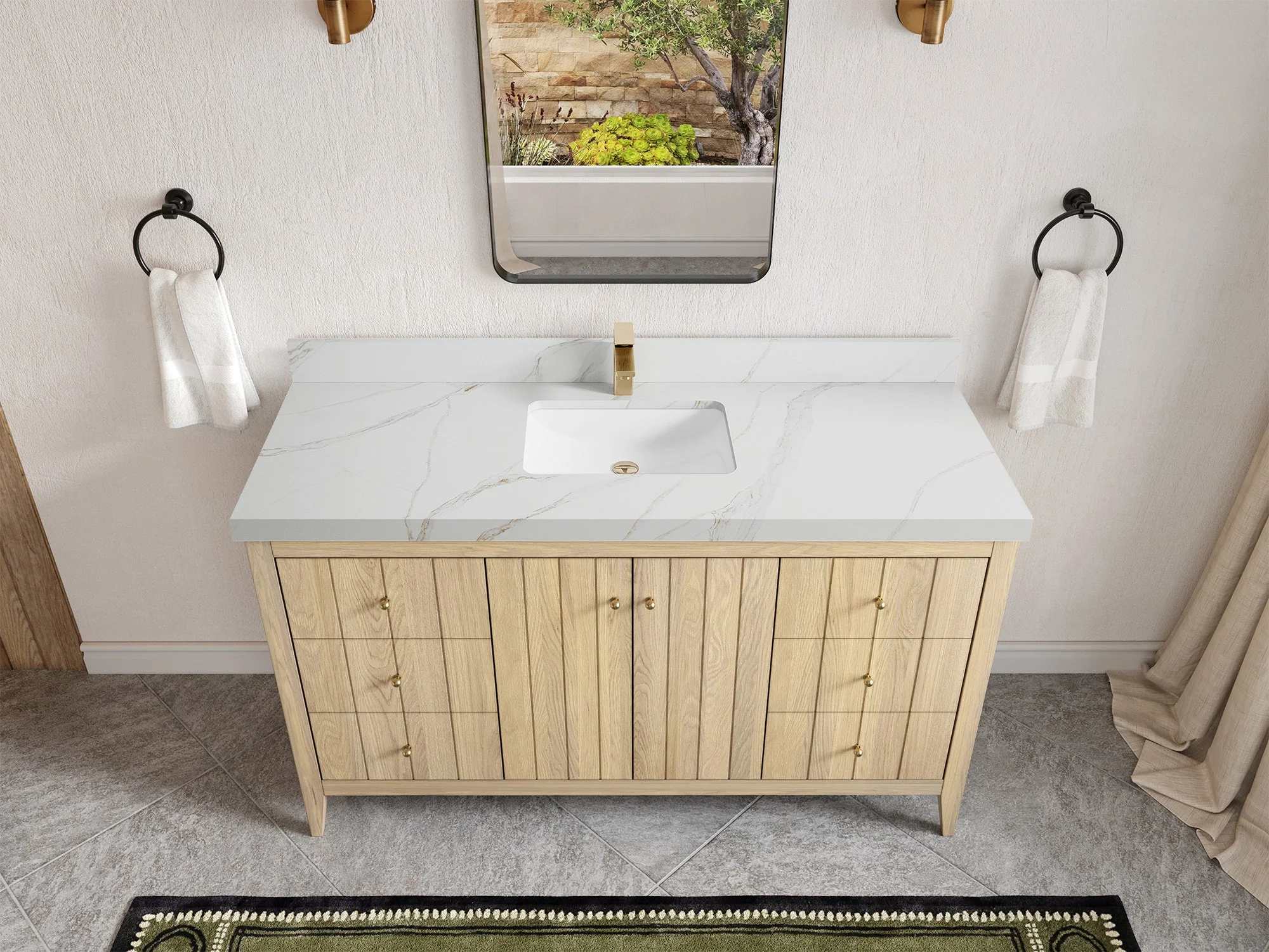 Atlanta White Oak 60 in. W x 22 in. D Single Sink Bathroom Vanity - Image 22