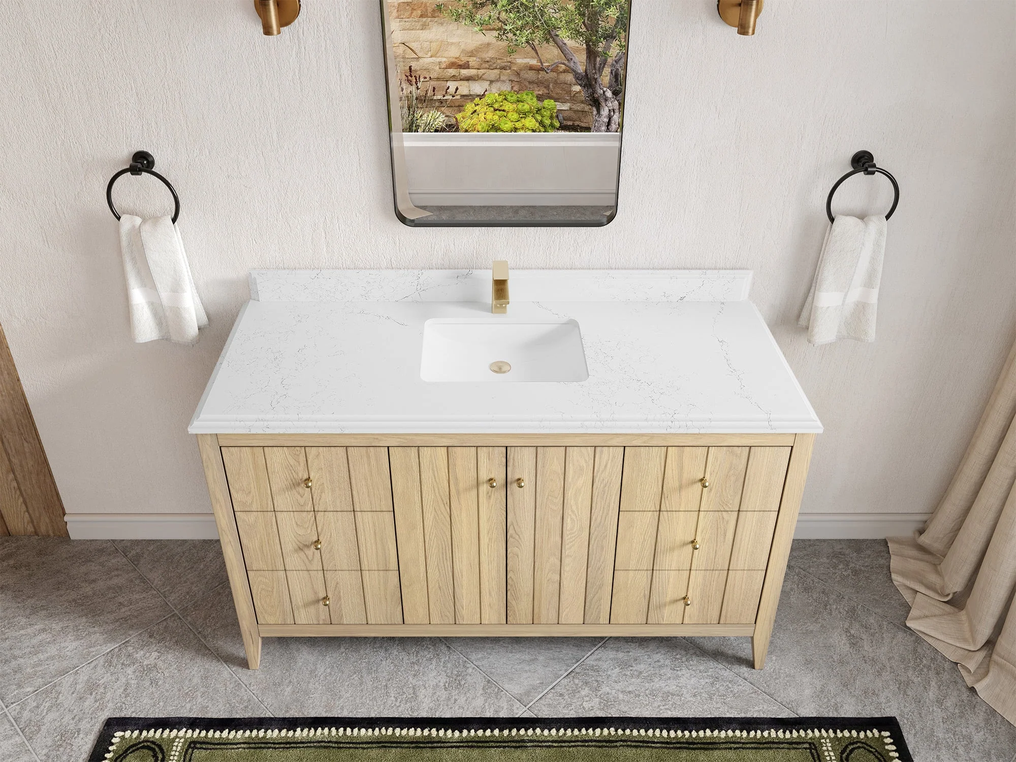 Atlanta White Oak 60 in. W x 22 in. D Single Sink Bathroom Vanity - Image 26