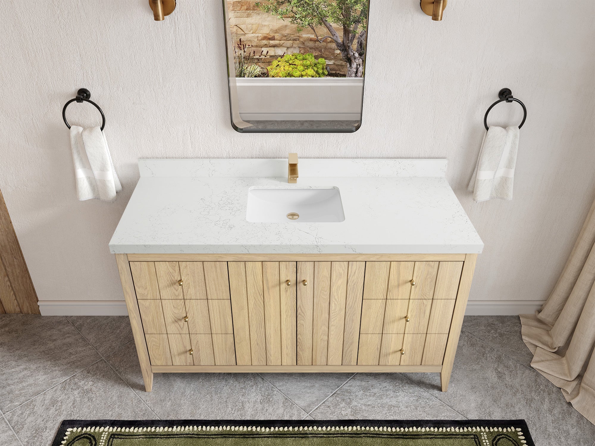 Atlanta White Oak 60 in. W x 22 in. D Single Sink Bathroom Vanity - Image 30