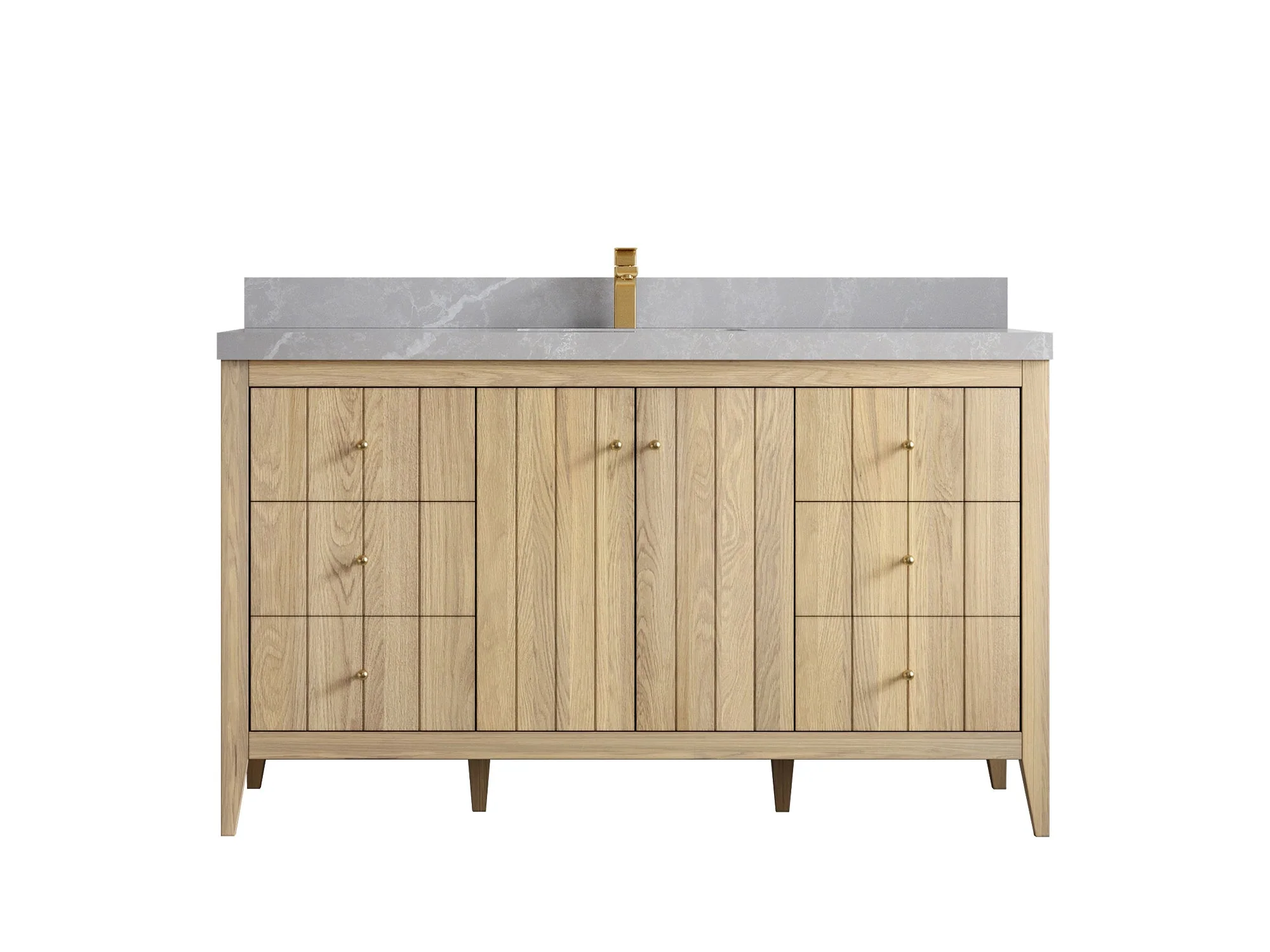 Atlanta White Oak 60 in. W x 22 in. D Single Sink Bathroom Vanity - Image 33