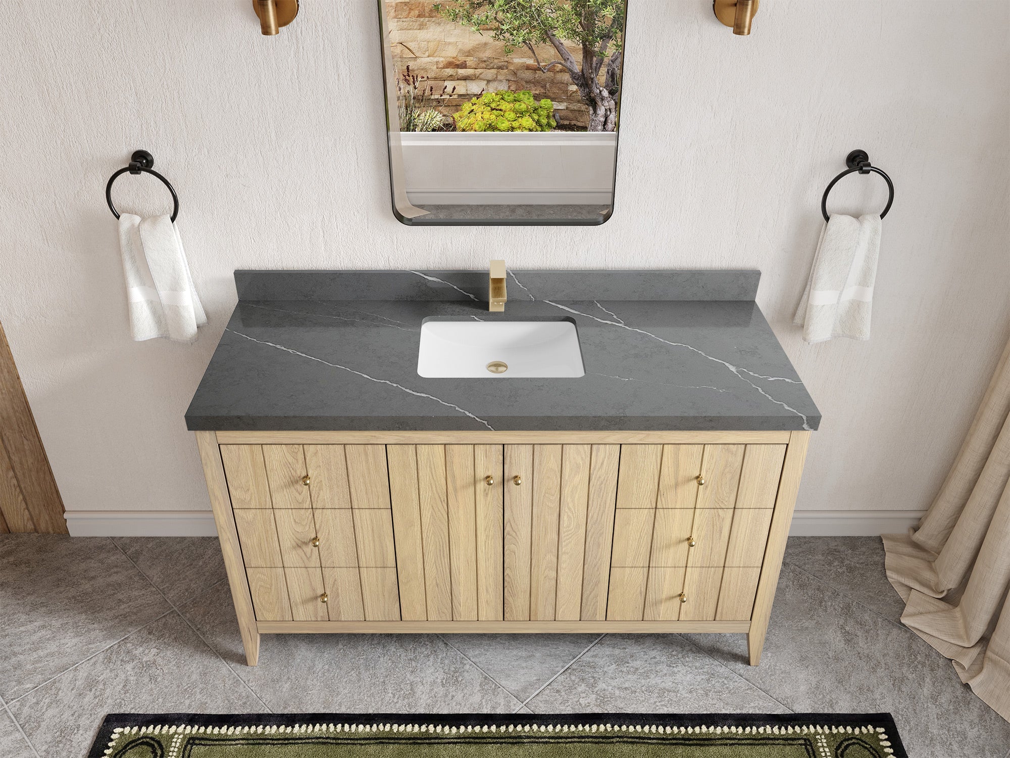 Atlanta White Oak 60 in. W x 22 in. D Single Sink Bathroom Vanity - Image 34