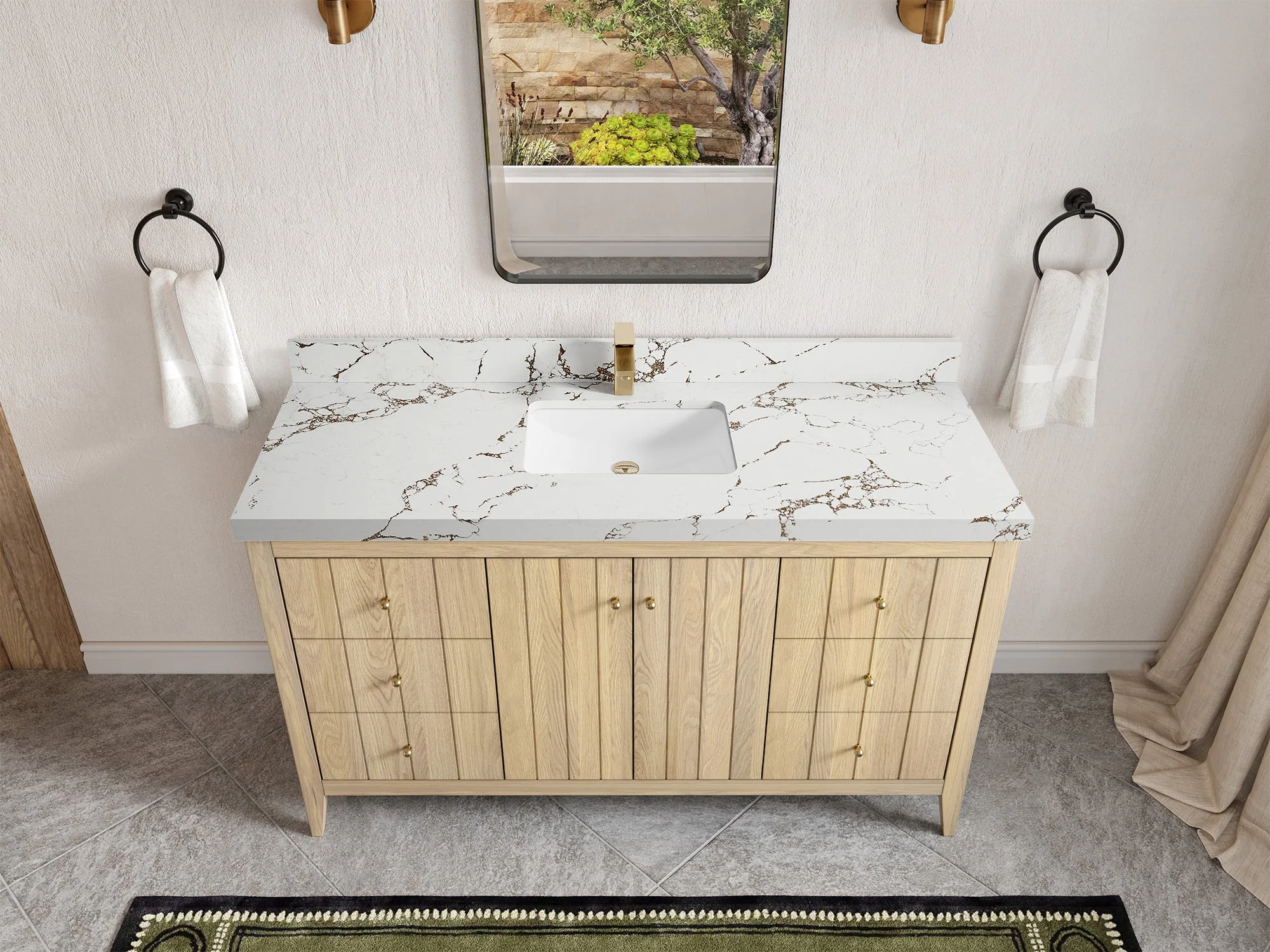 Atlanta White Oak 60 in. W x 22 in. D Single Sink Bathroom Vanity - Image 36