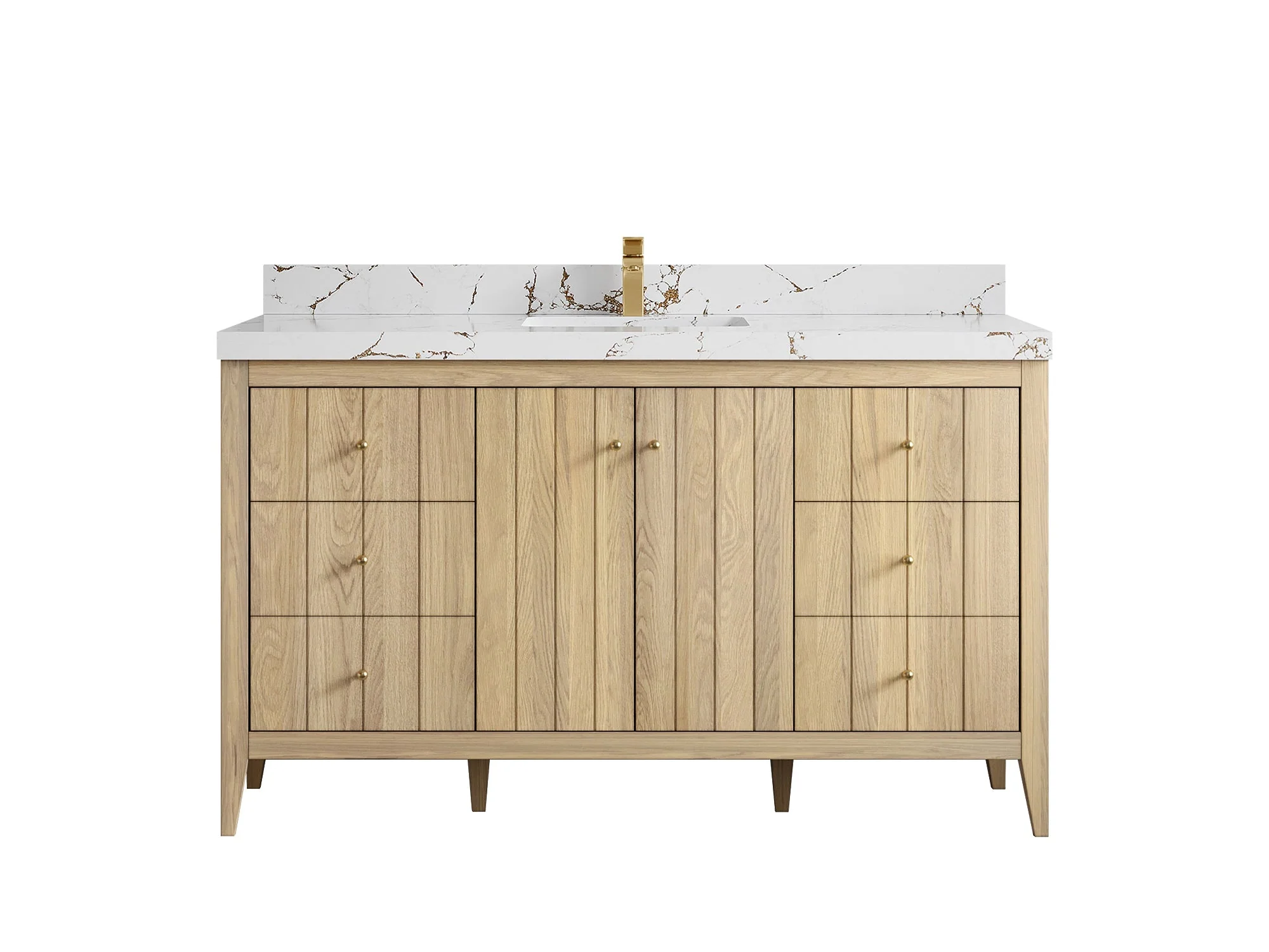 Atlanta White Oak 60 in. W x 22 in. D Single Sink Bathroom Vanity - Image 37