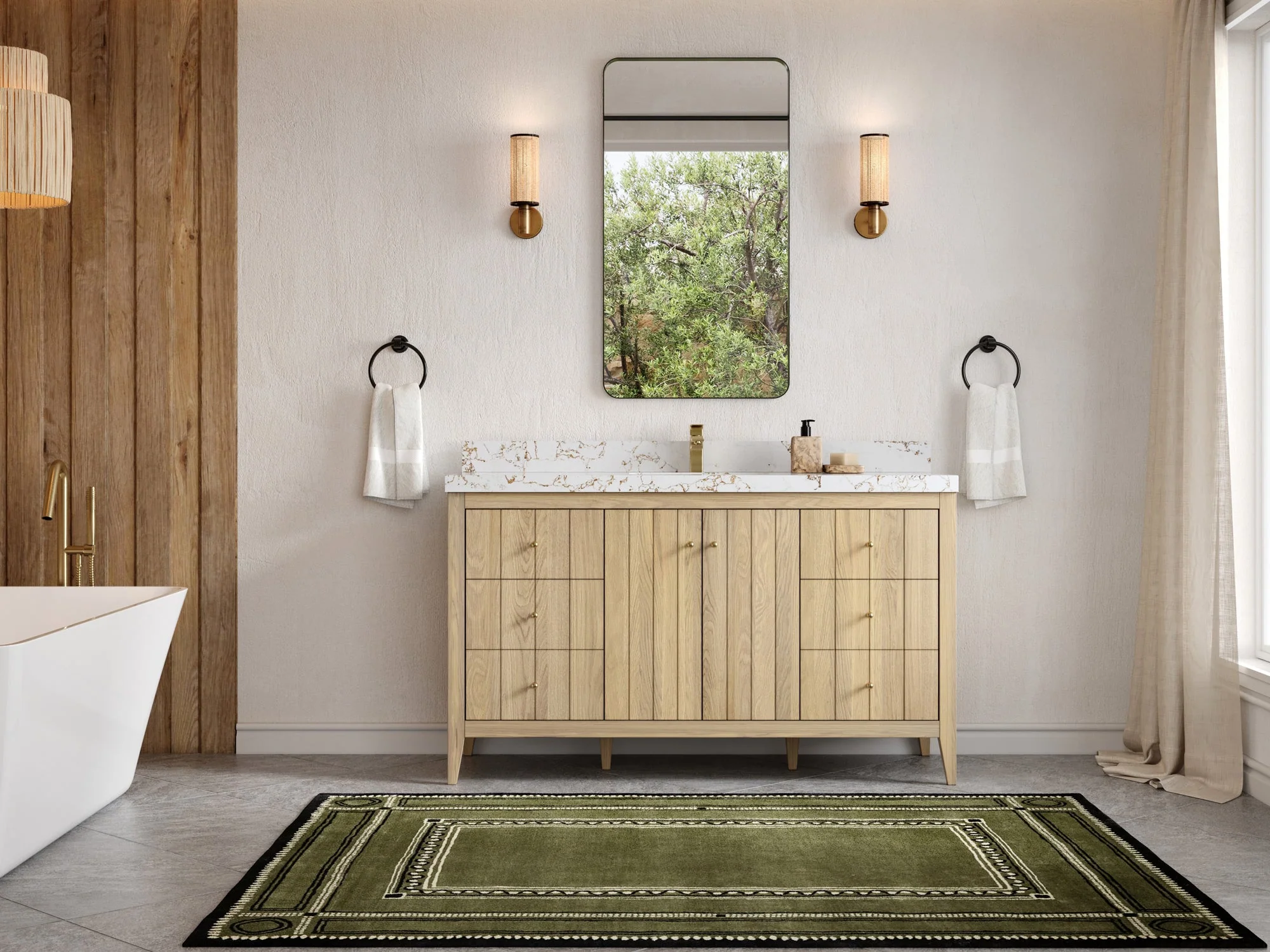 Atlanta White Oak 60 in. W x 22 in. D Single Sink Bathroom Vanity - Image 4
