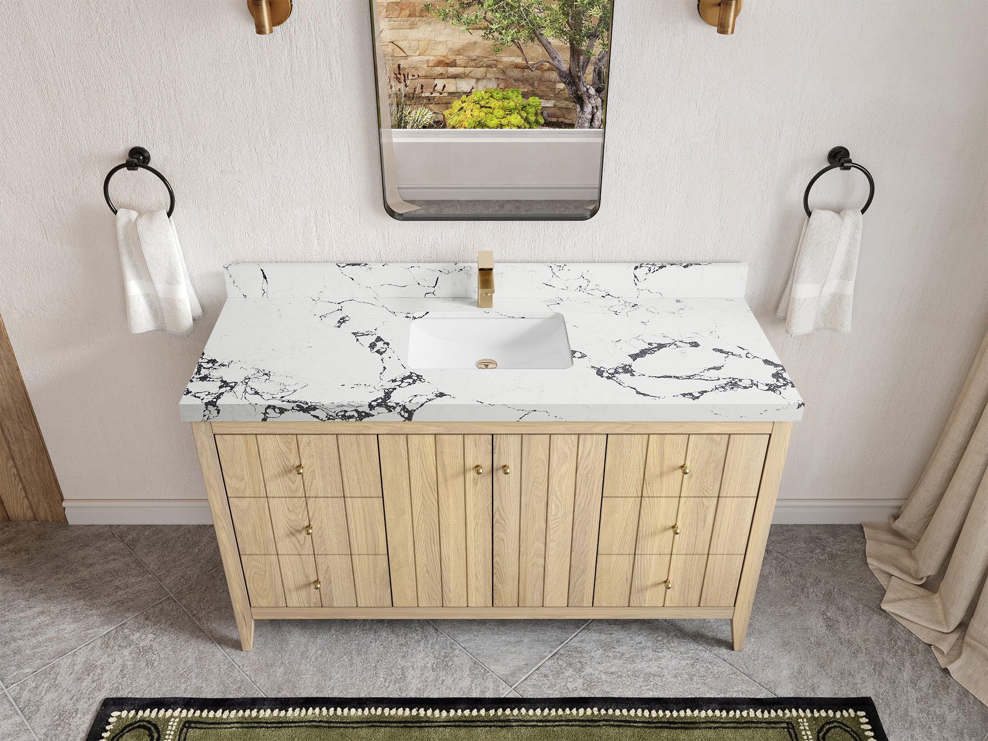 Atlanta White Oak 60 in. W x 22 in. D Single Sink Bathroom Vanity - Image 40