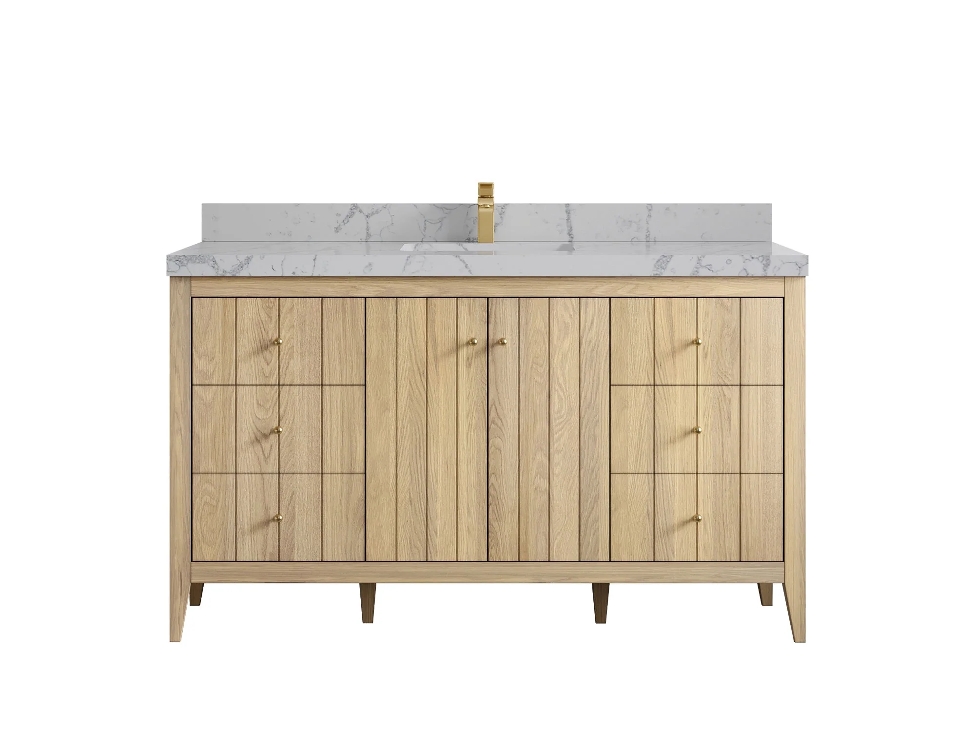 Atlanta White Oak 60 in. W x 22 in. D Single Sink Bathroom Vanity - Image 43