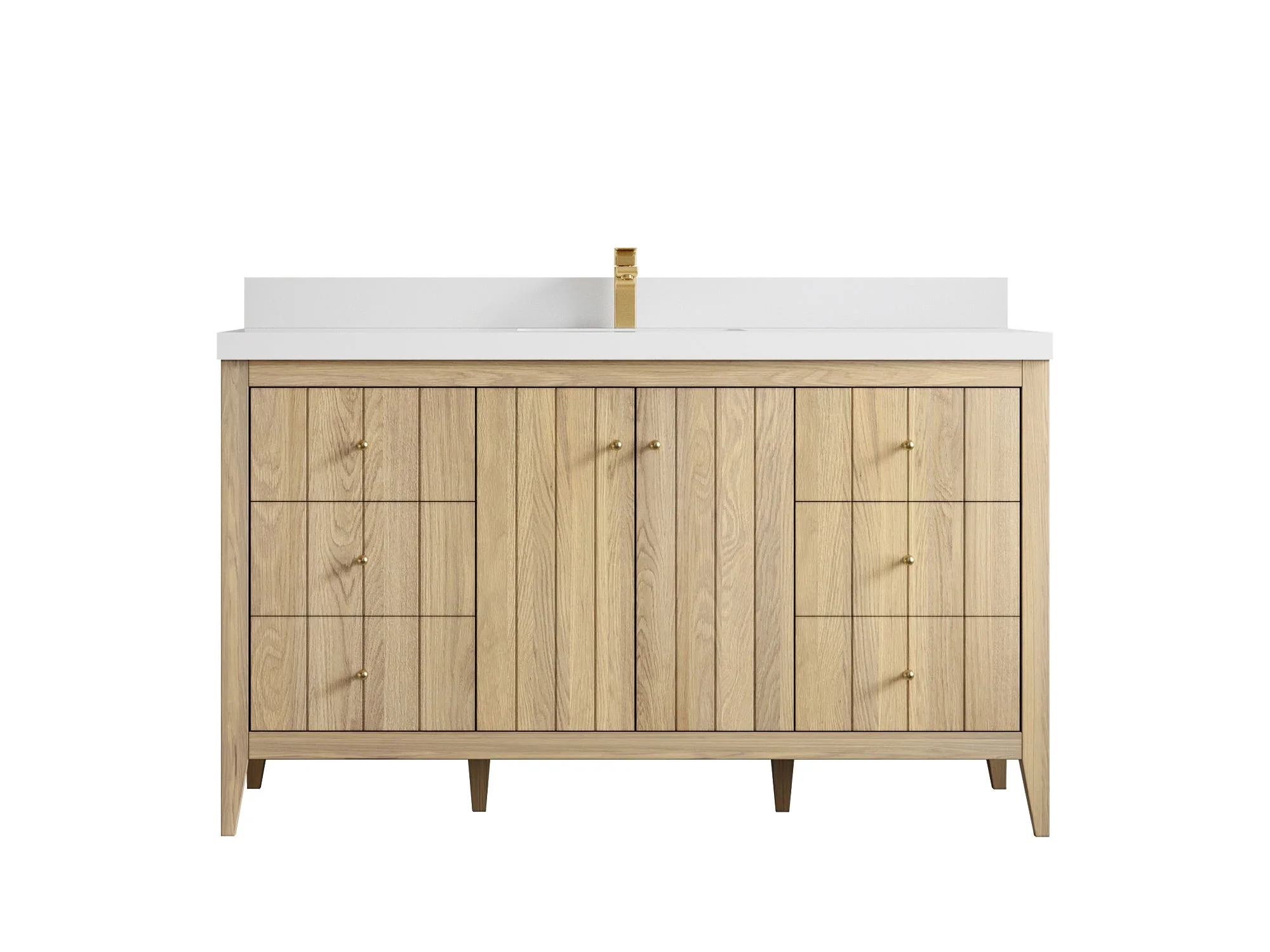 Atlanta White Oak 60 in. W x 22 in. D Single Sink Bathroom Vanity - Image 45
