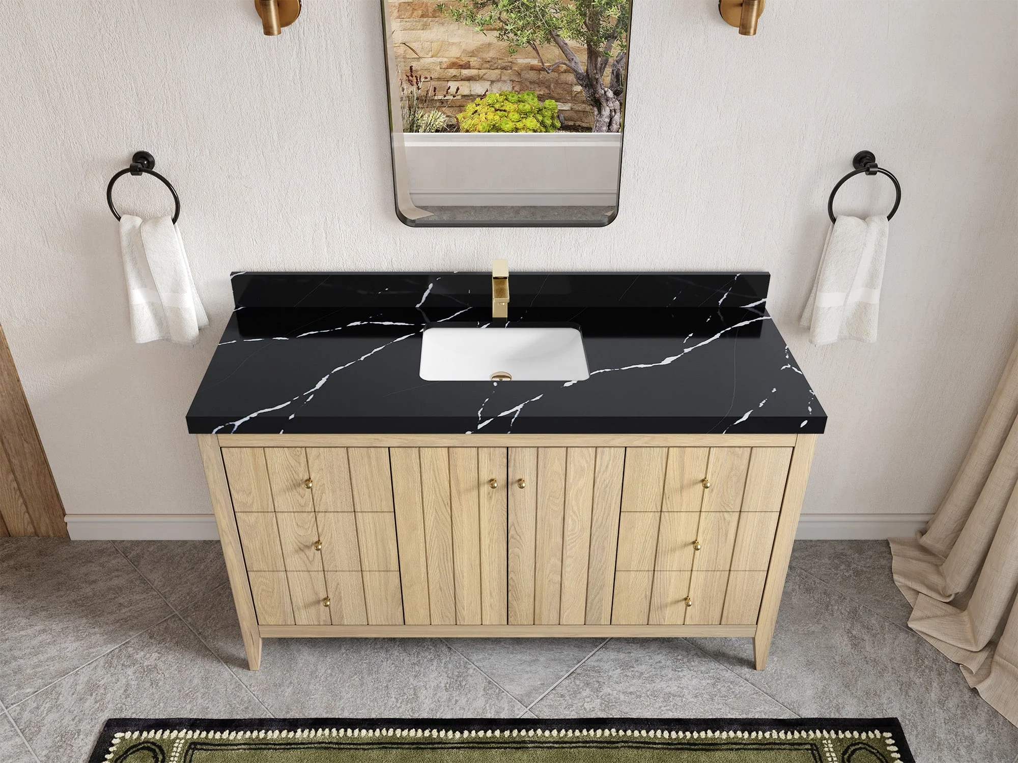 Atlanta White Oak 60 in. W x 22 in. D Single Sink Bathroom Vanity - Image 8