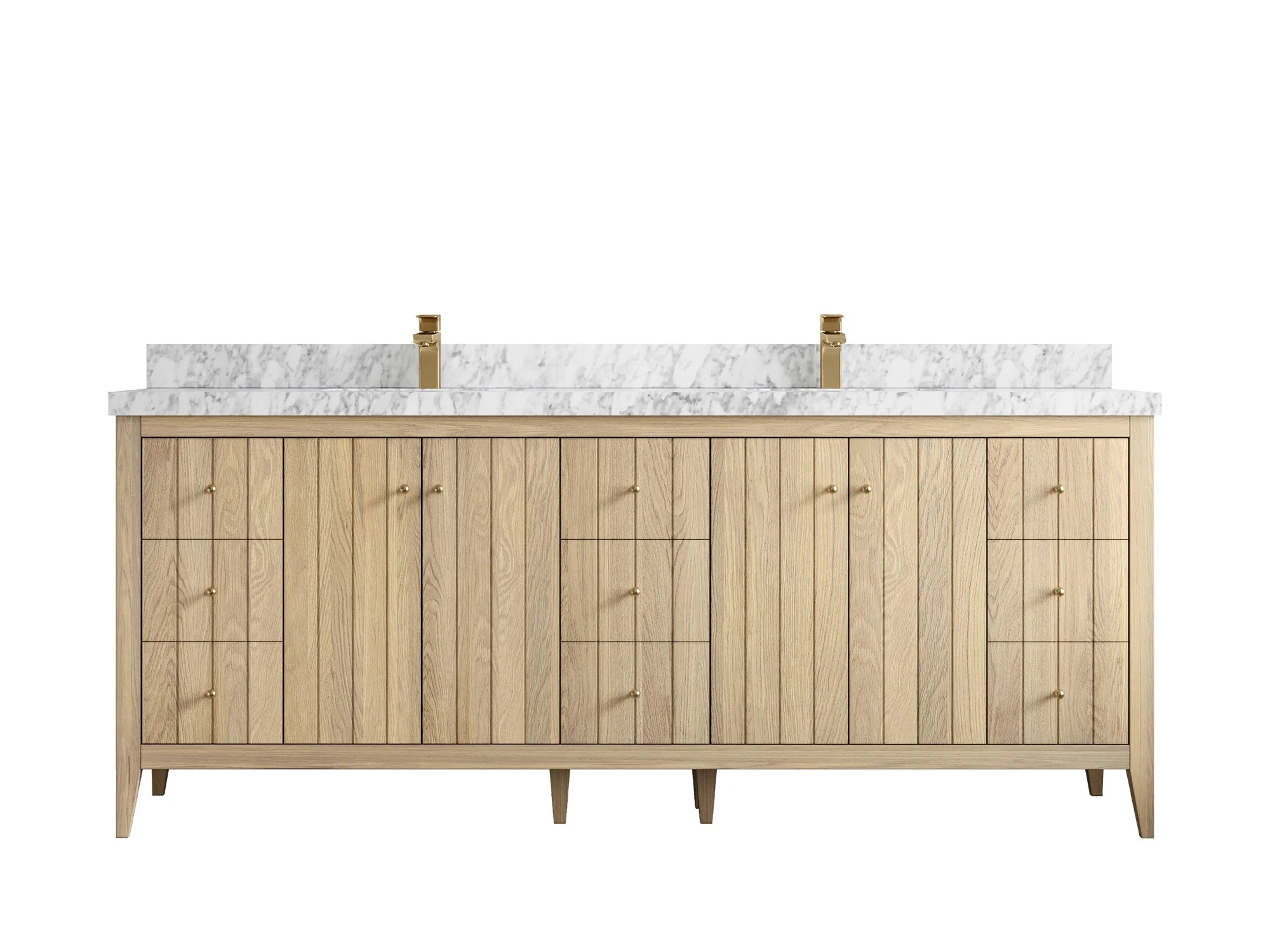 Atlanta White Oak 84 in. W x 22 in. D Double Sink Bathroom Vanity - Image 11