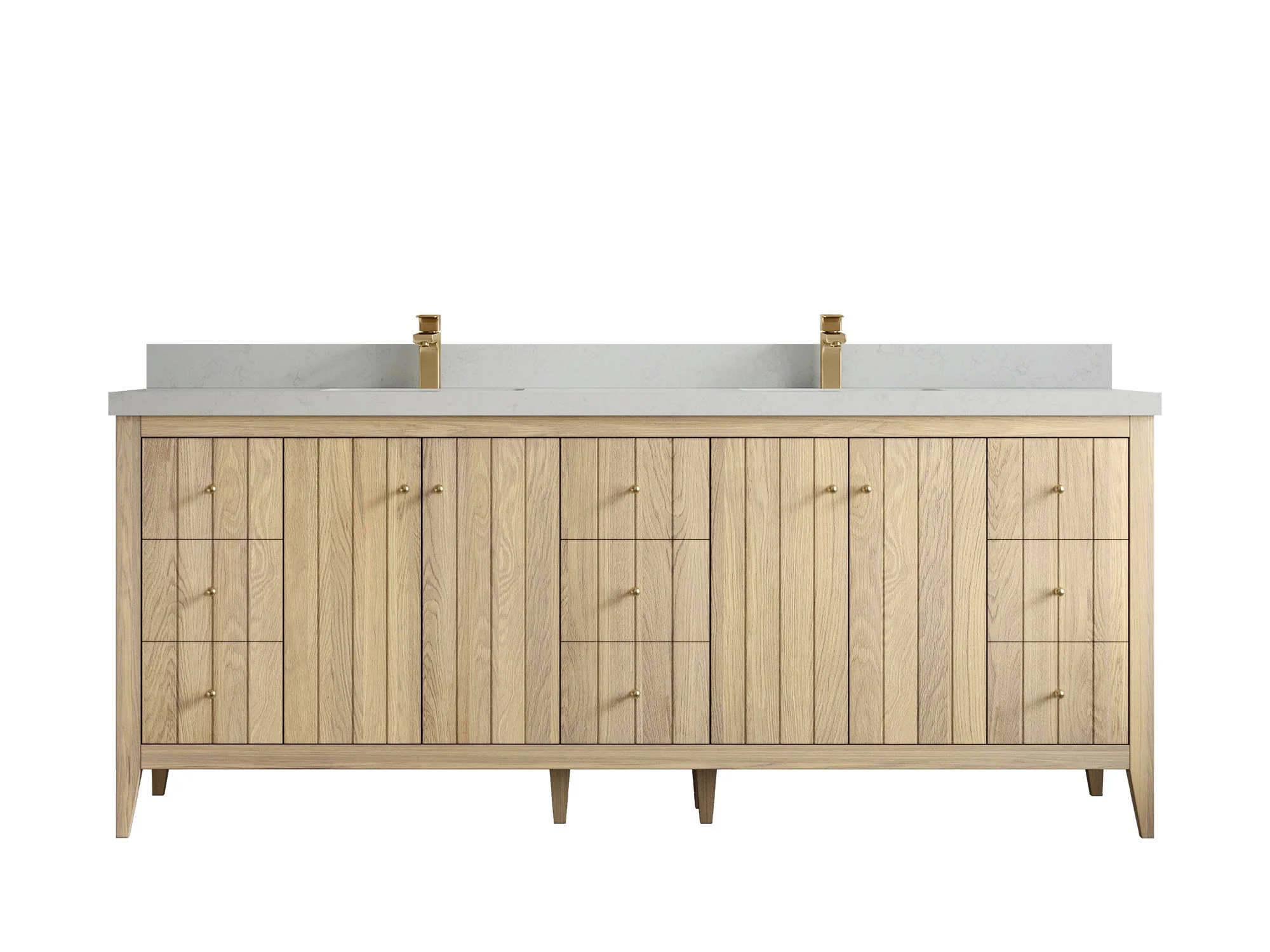 Atlanta White Oak 84 in. W x 22 in. D Double Sink Bathroom Vanity - Image 13
