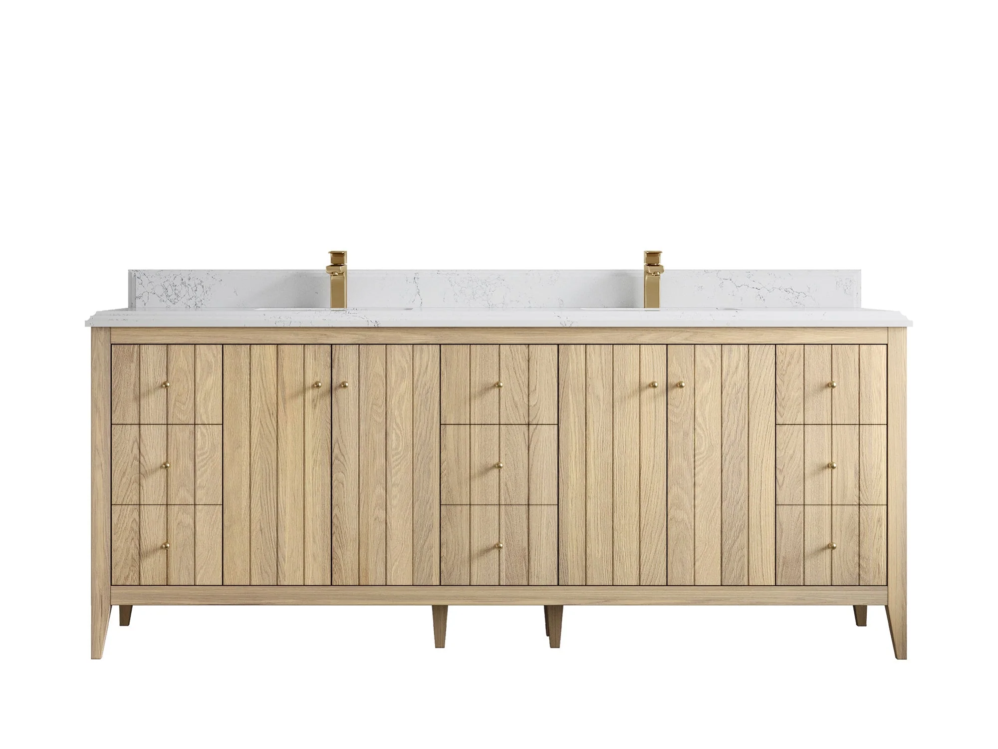 Atlanta White Oak 84 in. W x 22 in. D Double Sink Bathroom Vanity - Image 27