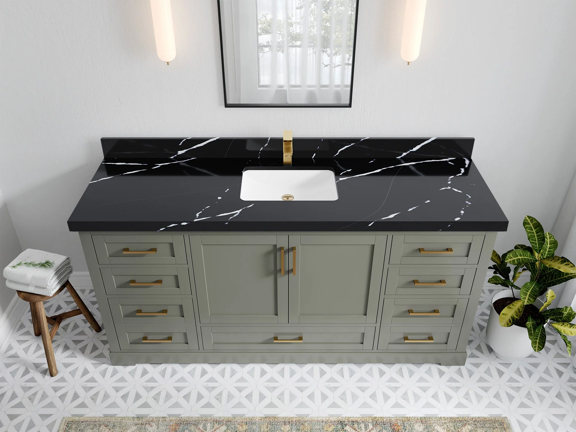 Boston 72 in. W x 22 in. D Single Sink Bathroom Vanity - Image 11