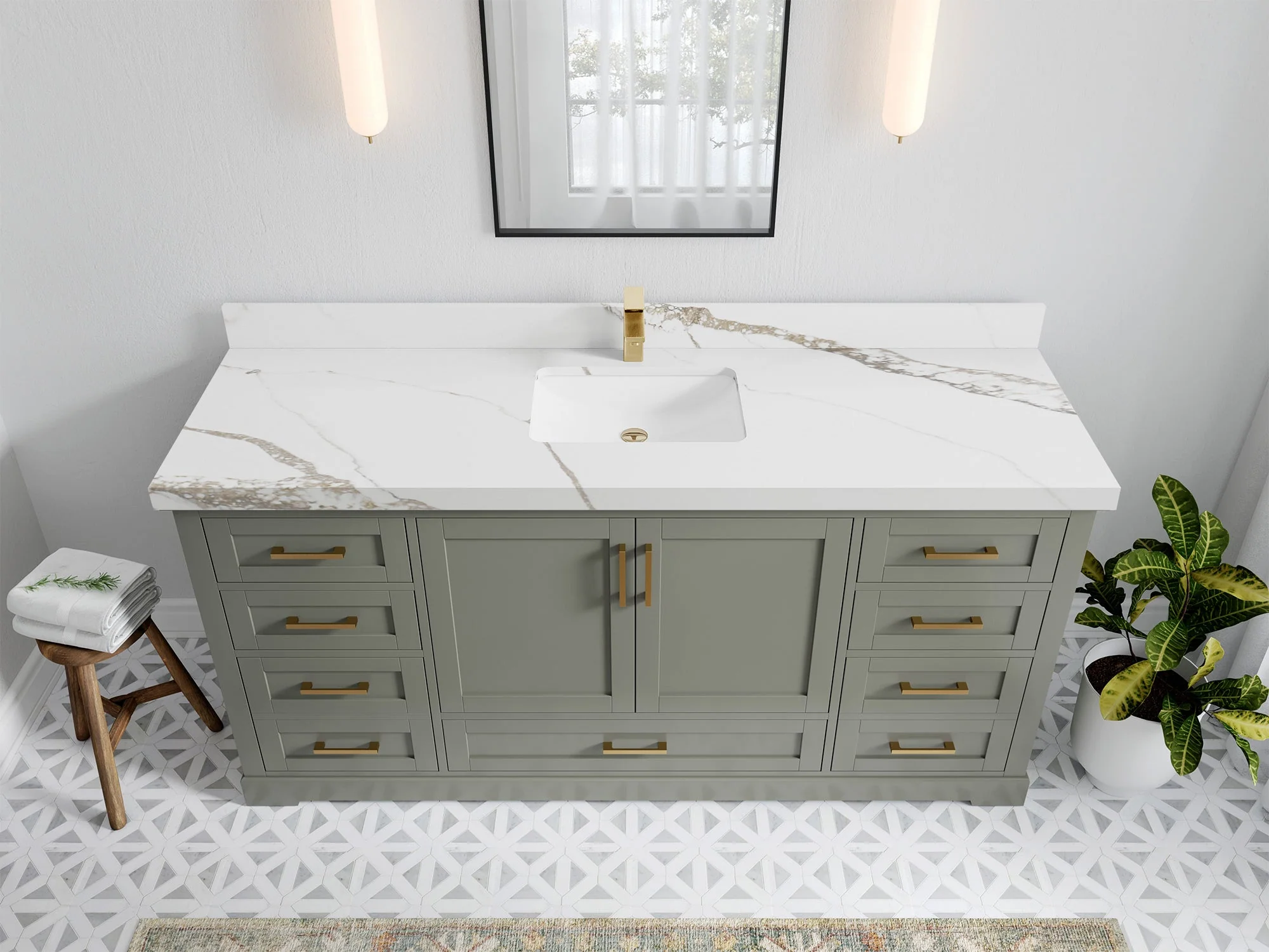 Boston 72 in. W x 22 in. D Single Sink Bathroom Vanity - Image 13
