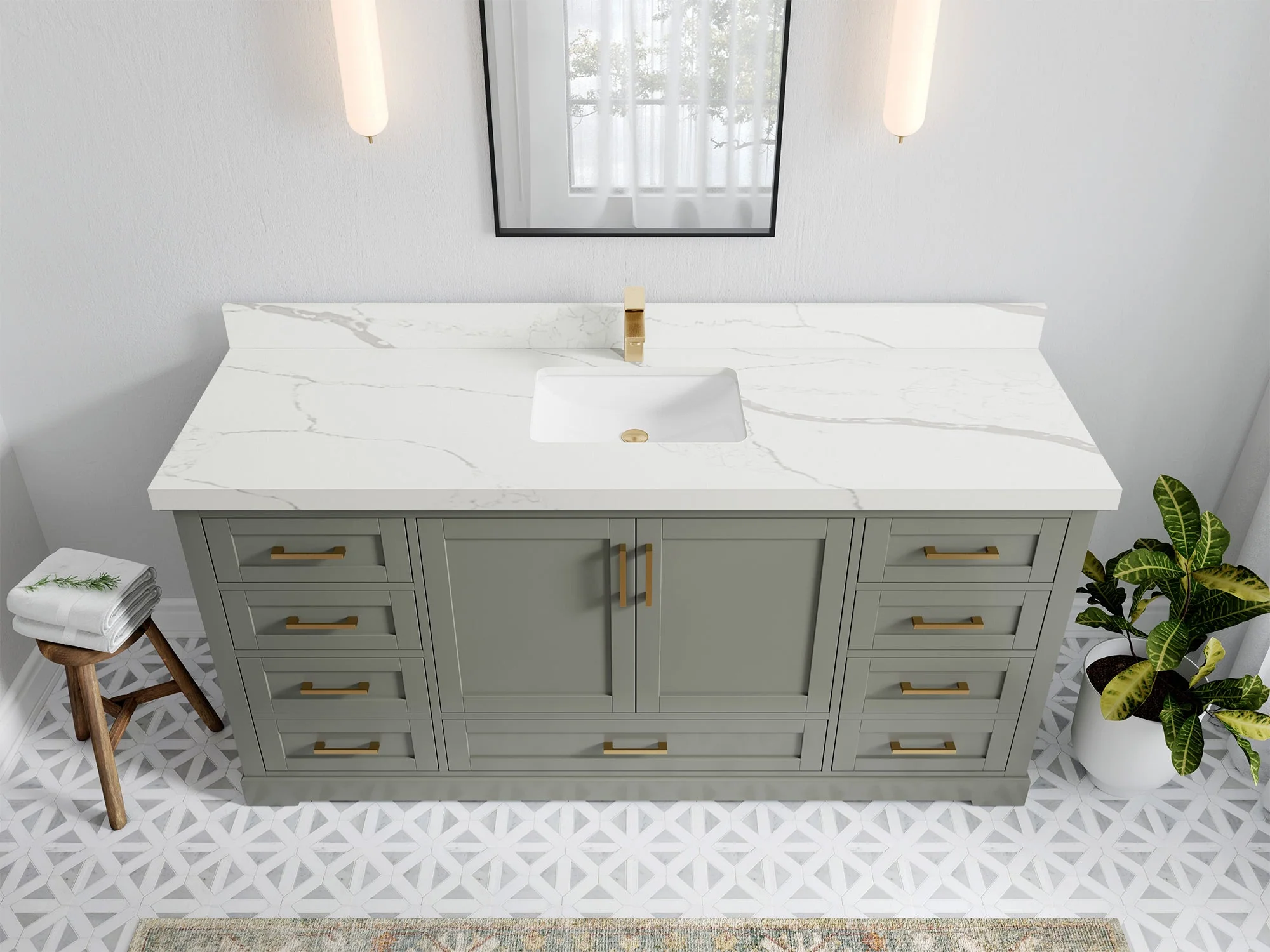 Boston 72 in. W x 22 in. D Single Sink Bathroom Vanity - Image 15