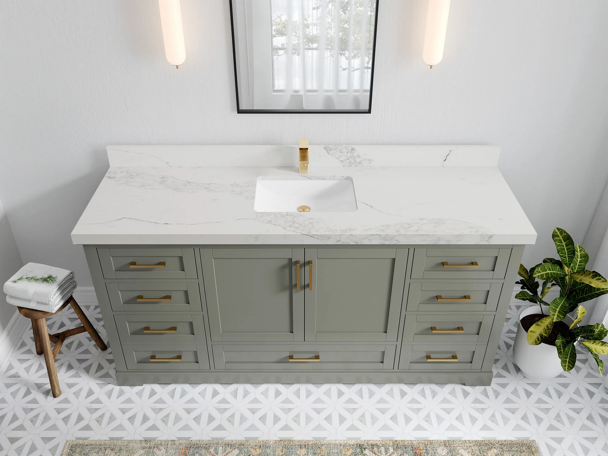 Boston 72 in. W x 22 in. D Single Sink Bathroom Vanity - Image 17