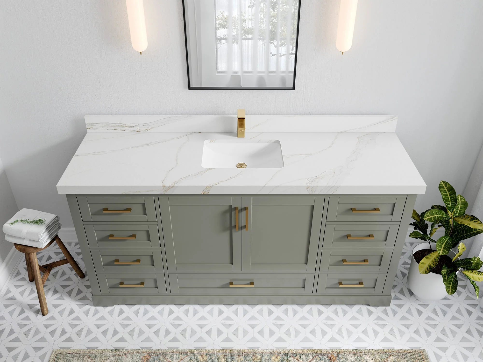 Boston 72 in. W x 22 in. D Single Sink Bathroom Vanity - Image 19