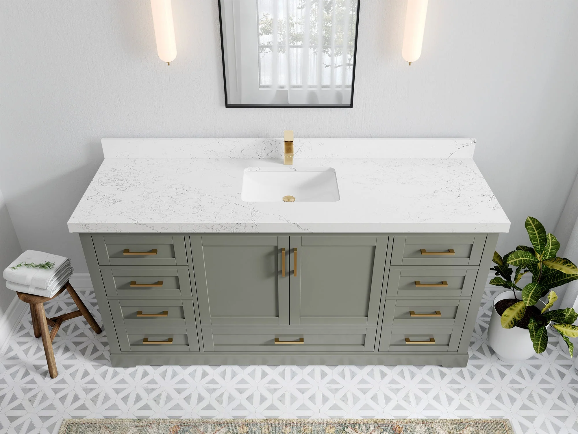 Boston 72 in. W x 22 in. D Single Sink Bathroom Vanity - Image 21