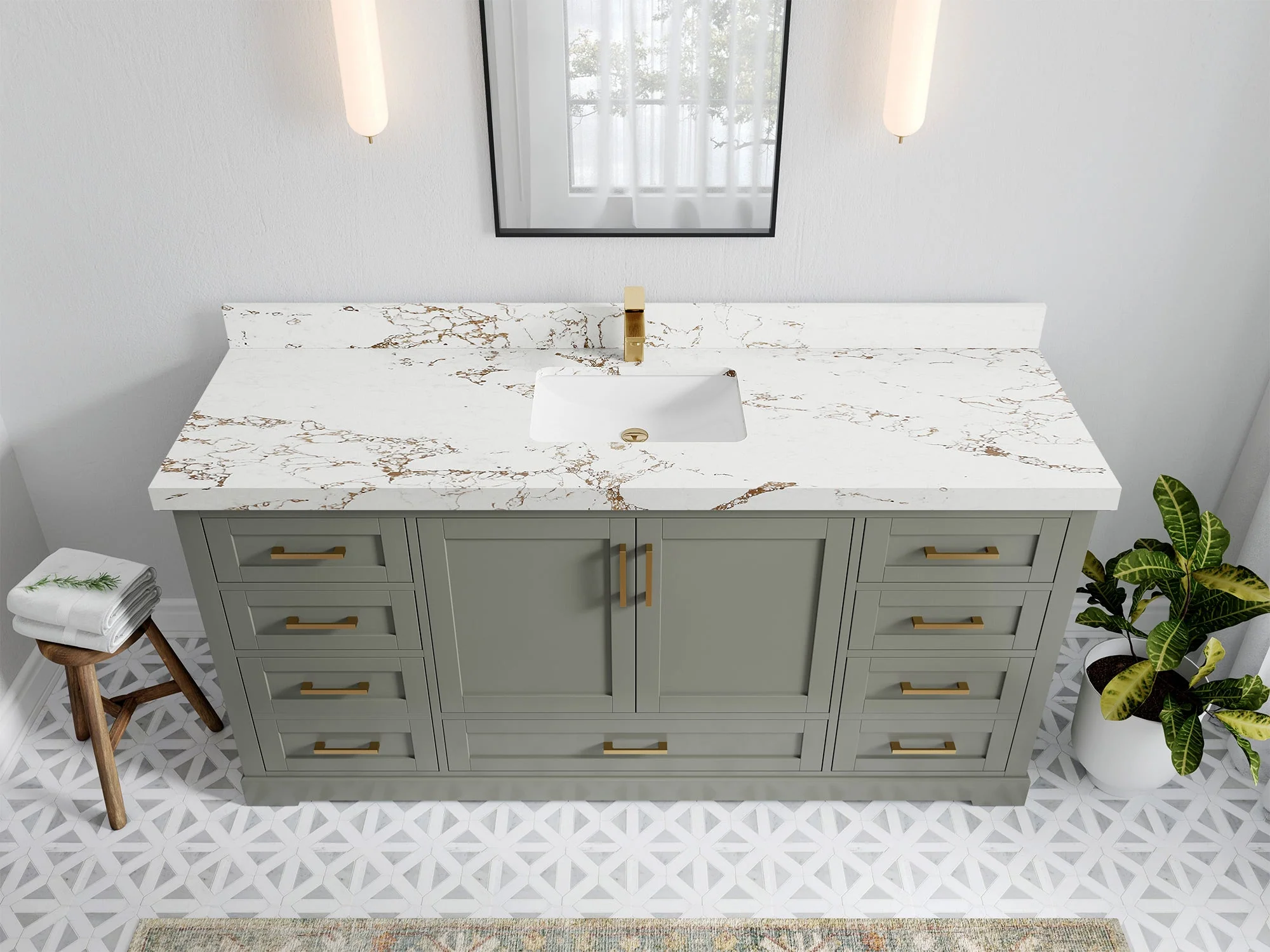 Boston 72 in. W x 22 in. D Single Sink Bathroom Vanity - Image 23
