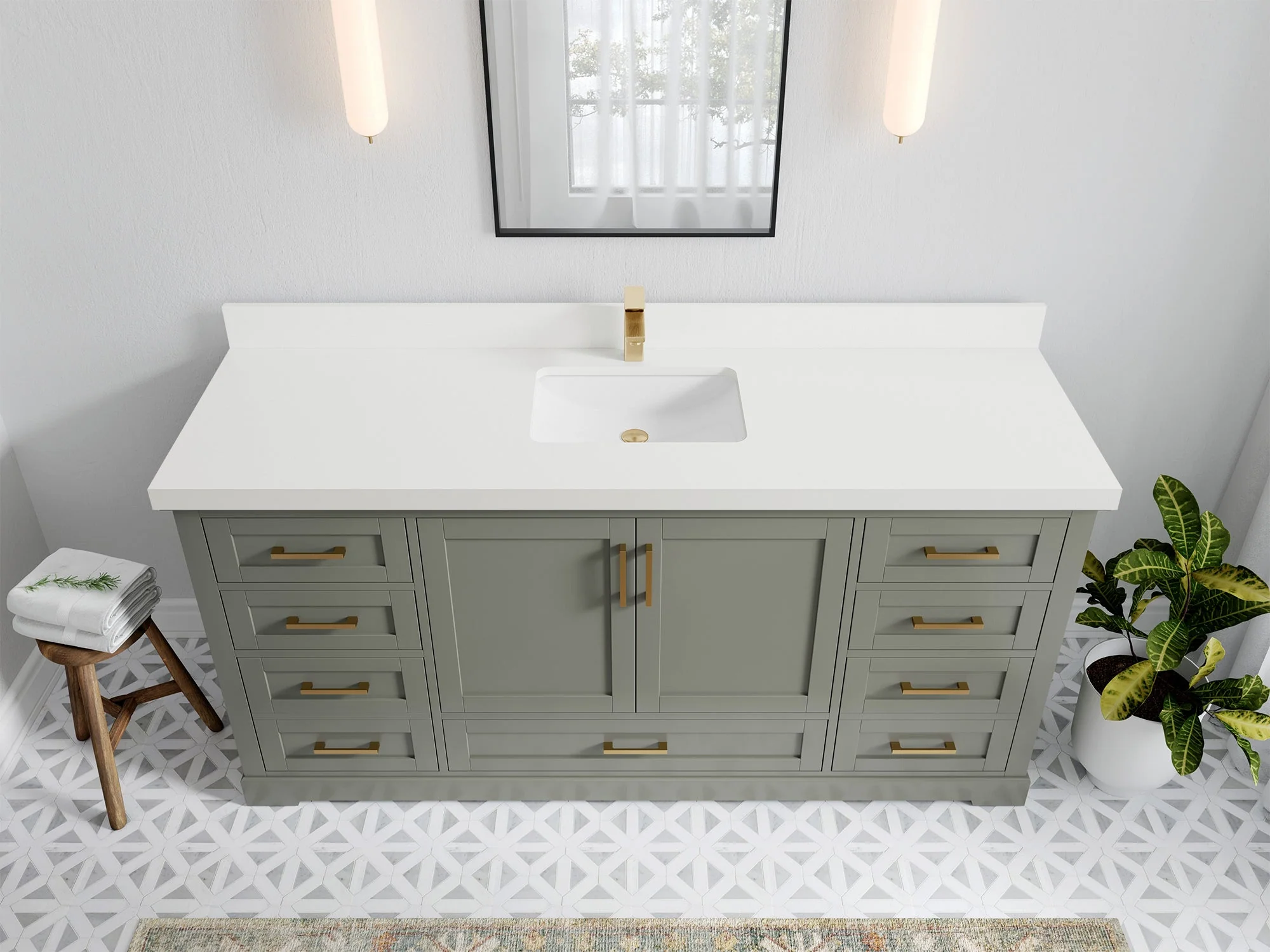 Boston 72 in. W x 22 in. D Single Sink Bathroom Vanity - Image 25