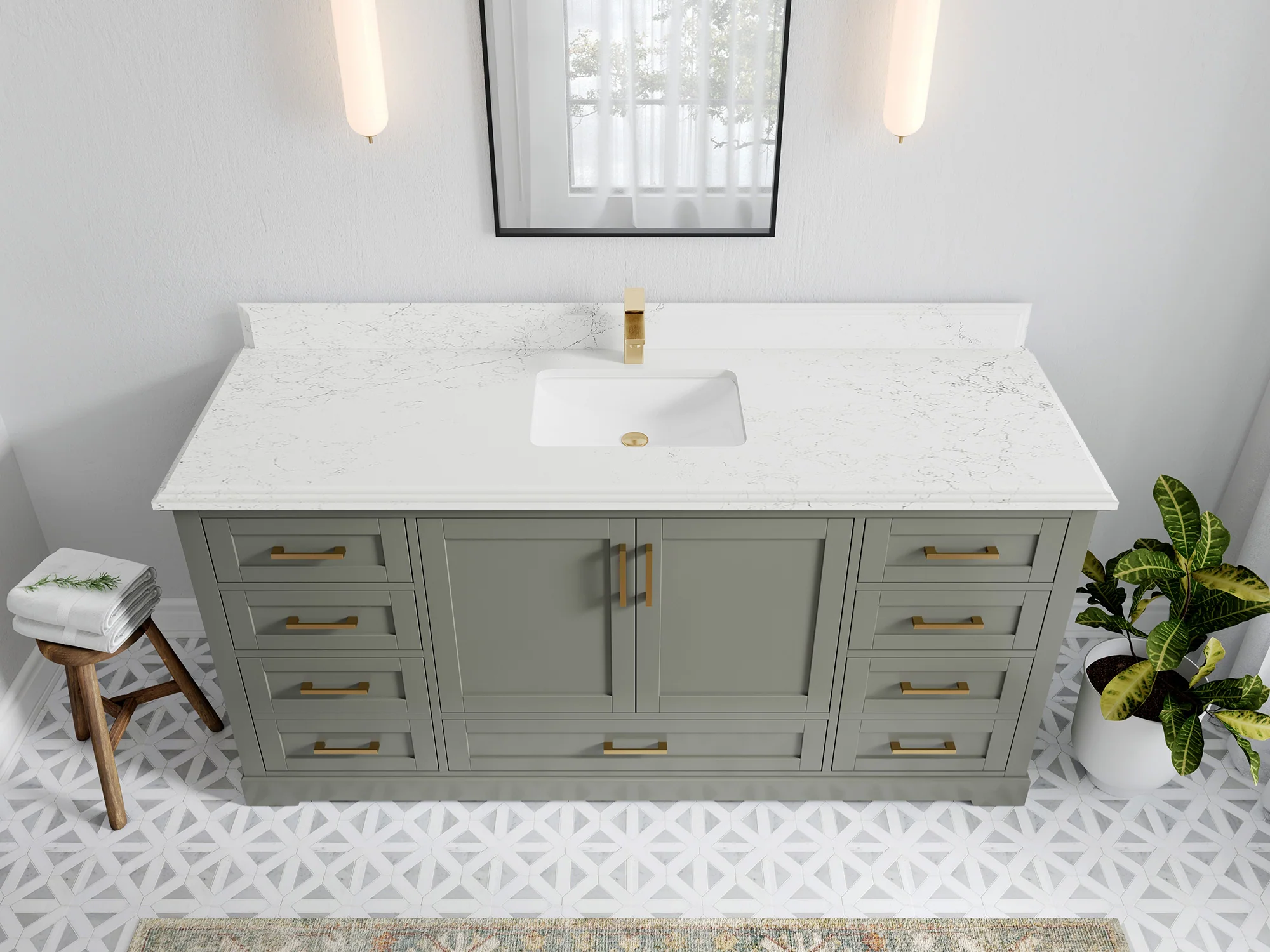Boston 72 in. W x 22 in. D Single Sink Bathroom Vanity - Image 29
