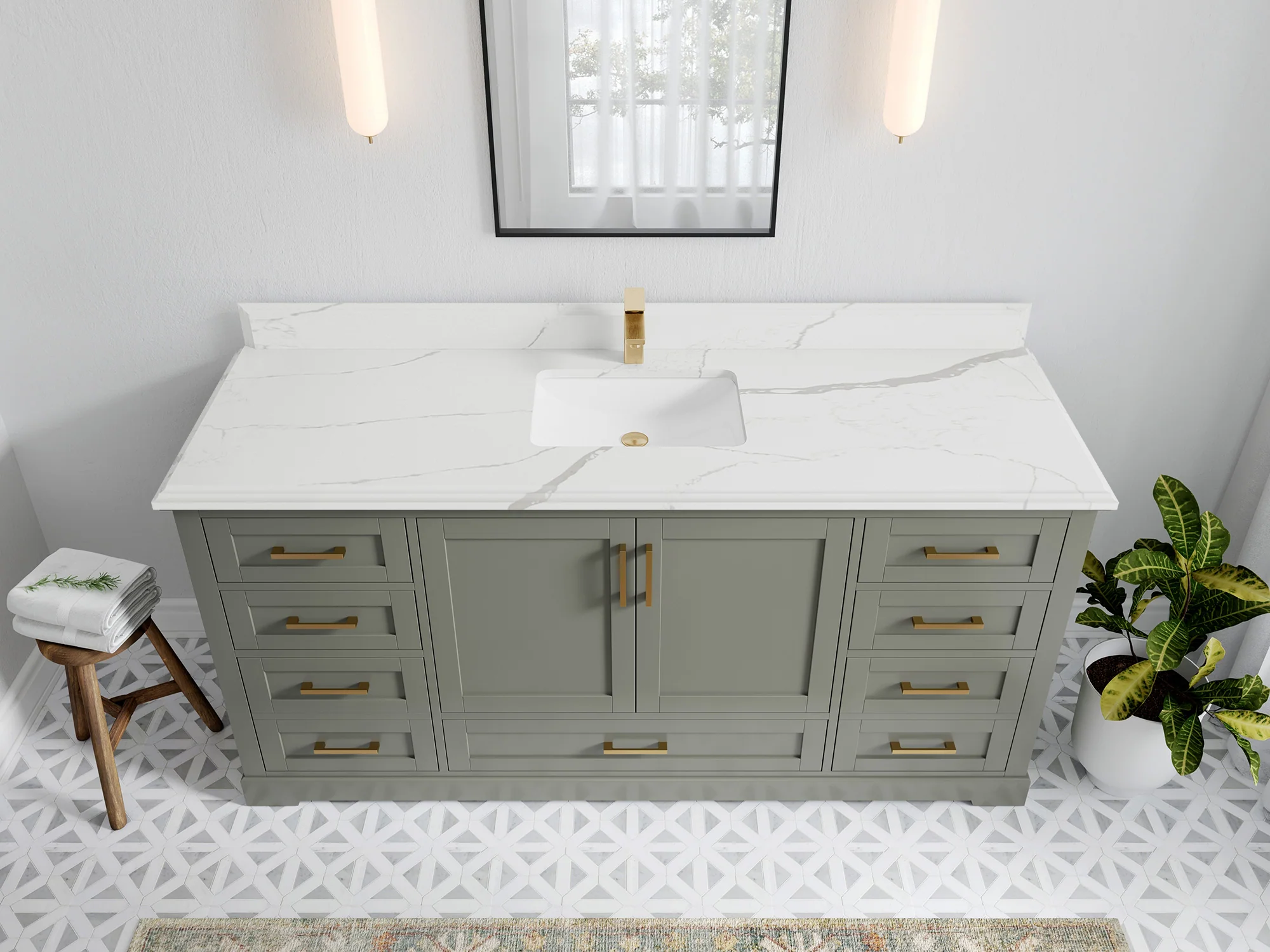 Boston 72 in. W x 22 in. D Single Sink Bathroom Vanity - Image 31