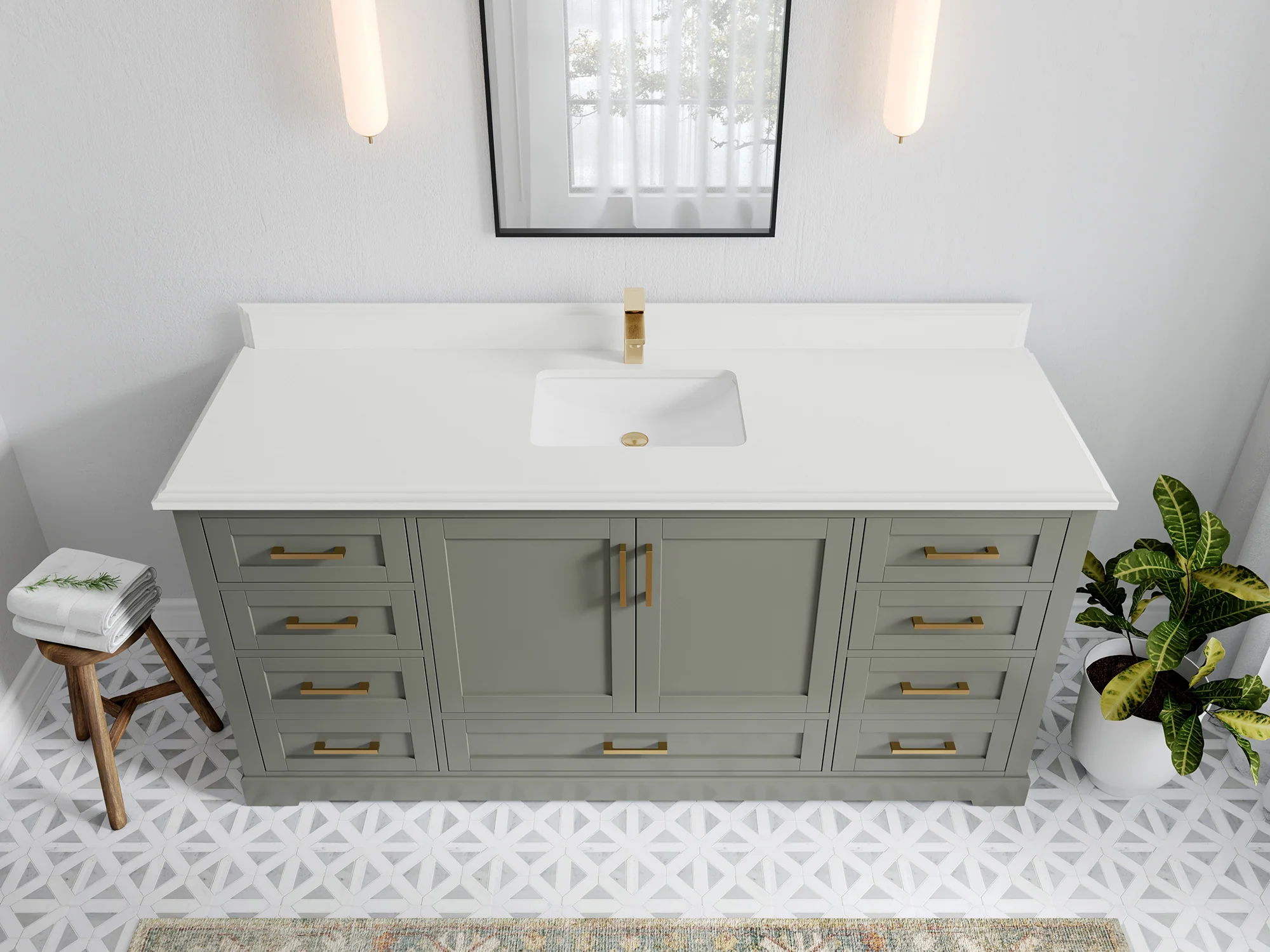 Boston 72 in. W x 22 in. D Single Sink Bathroom Vanity - Image 33
