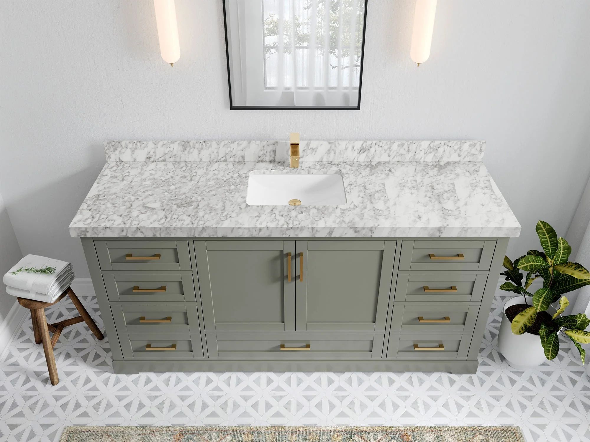 Boston 72 in. W x 22 in. D Single Sink Bathroom Vanity - Image 7