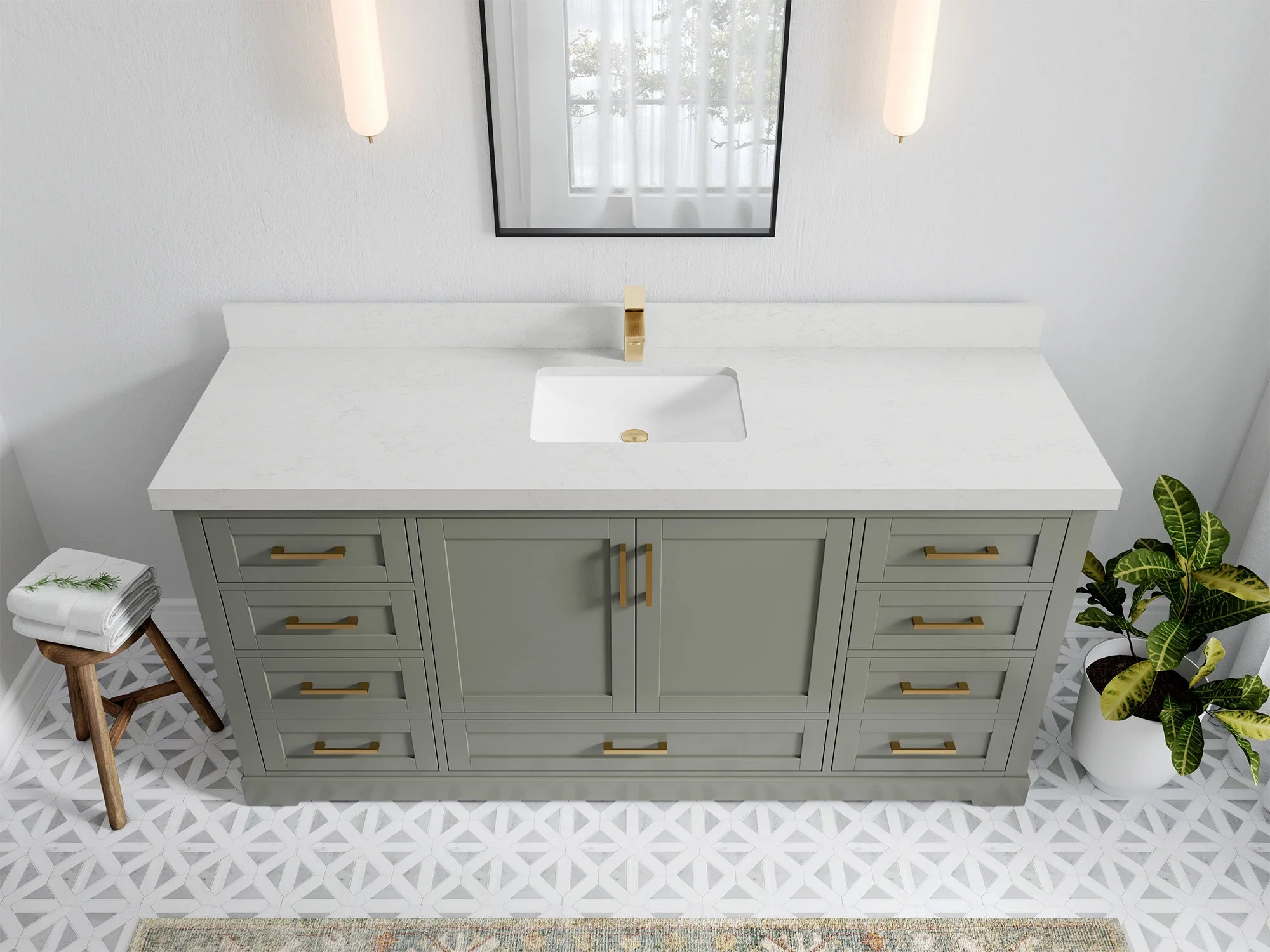 Boston 72 in. W x 22 in. D Single Sink Bathroom Vanity - Image 9