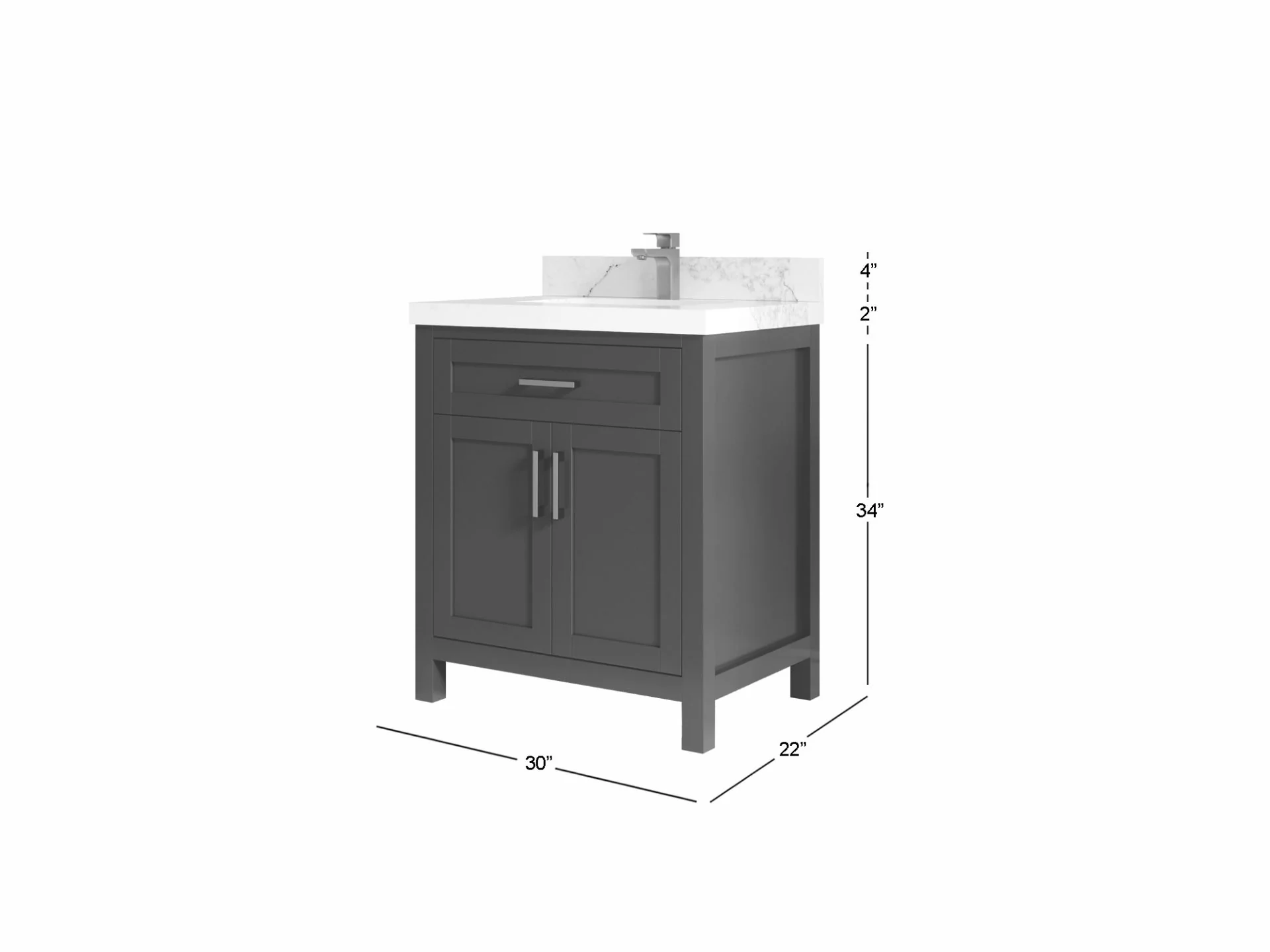 Cambridge 30 in. W x 22 in. D Single Sink Bathroom Vanity - Image 5