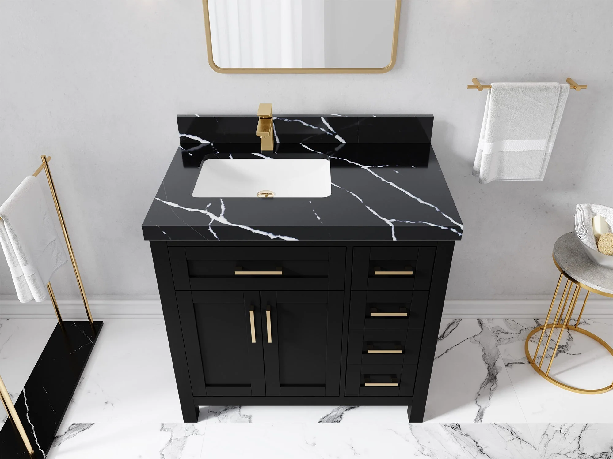 Cambridge 36 in. W x 22 in. D Left Offset Sink Bathroom Vanity - Image 13