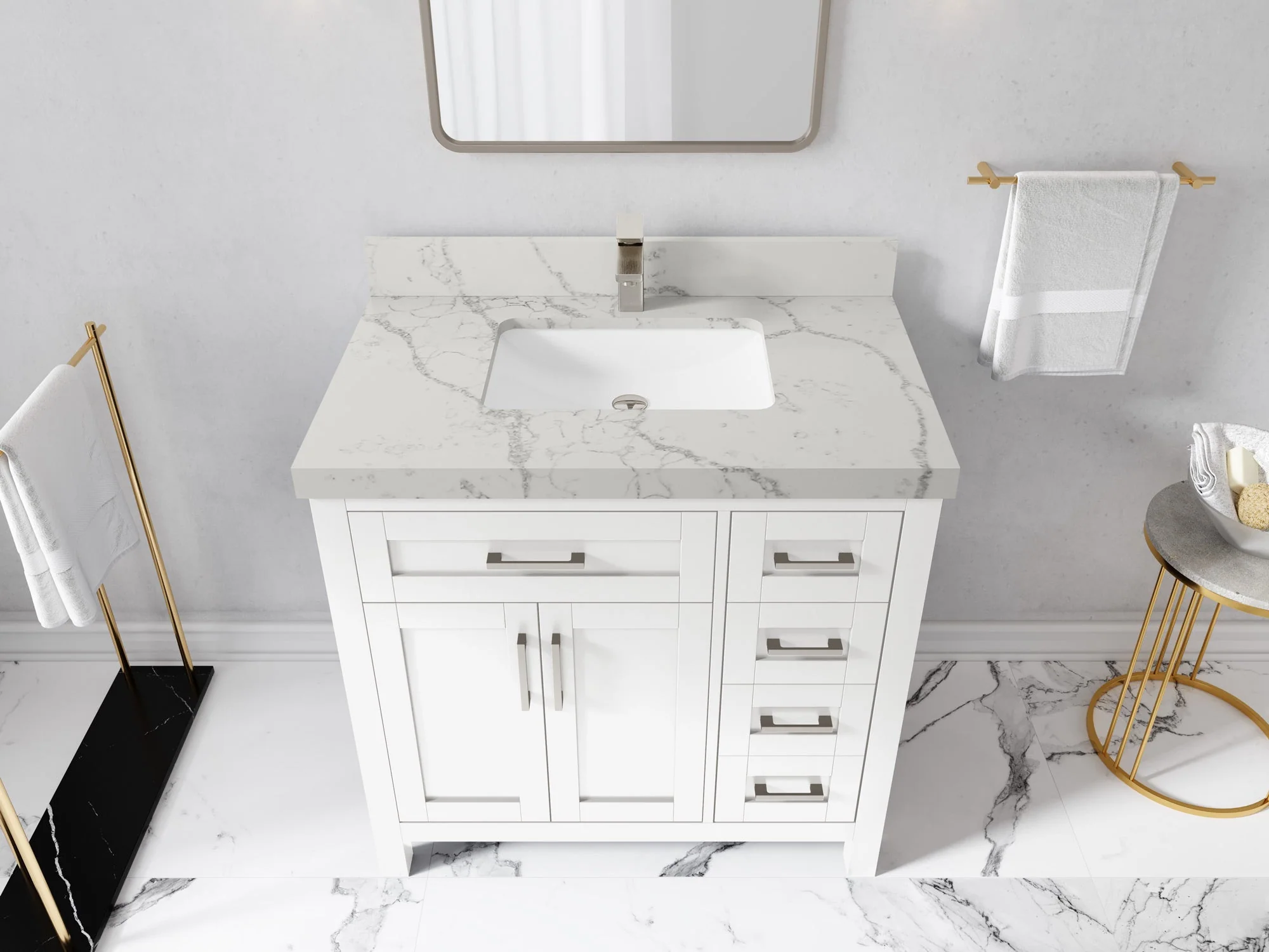 Cambridge 36 in. W x 22 in. D Left Offset Sink Bathroom Vanity - Image 13