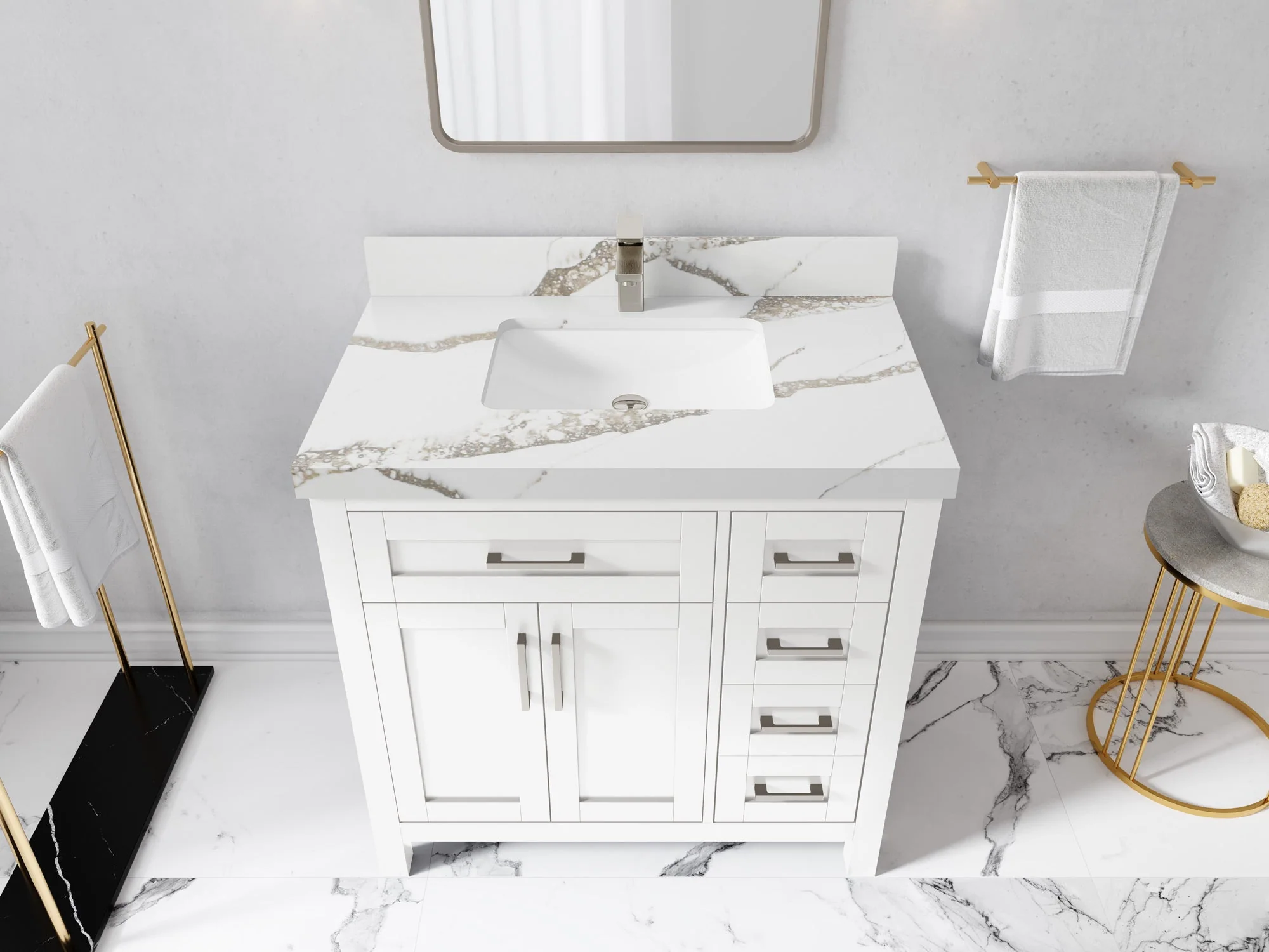 Cambridge 36 in. W x 22 in. D Left Offset Sink Bathroom Vanity - Image 19