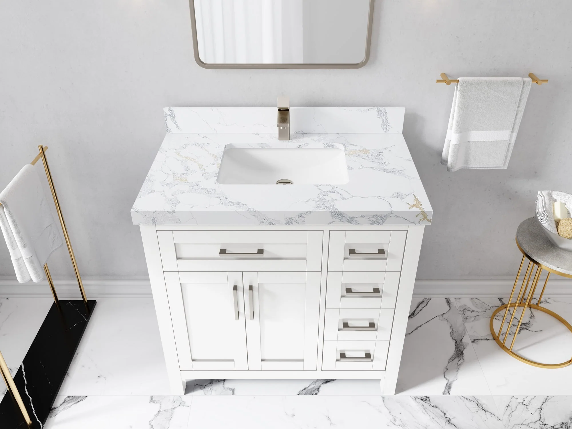 Cambridge 36 in. W x 22 in. D Left Offset Sink Bathroom Vanity - Image 25