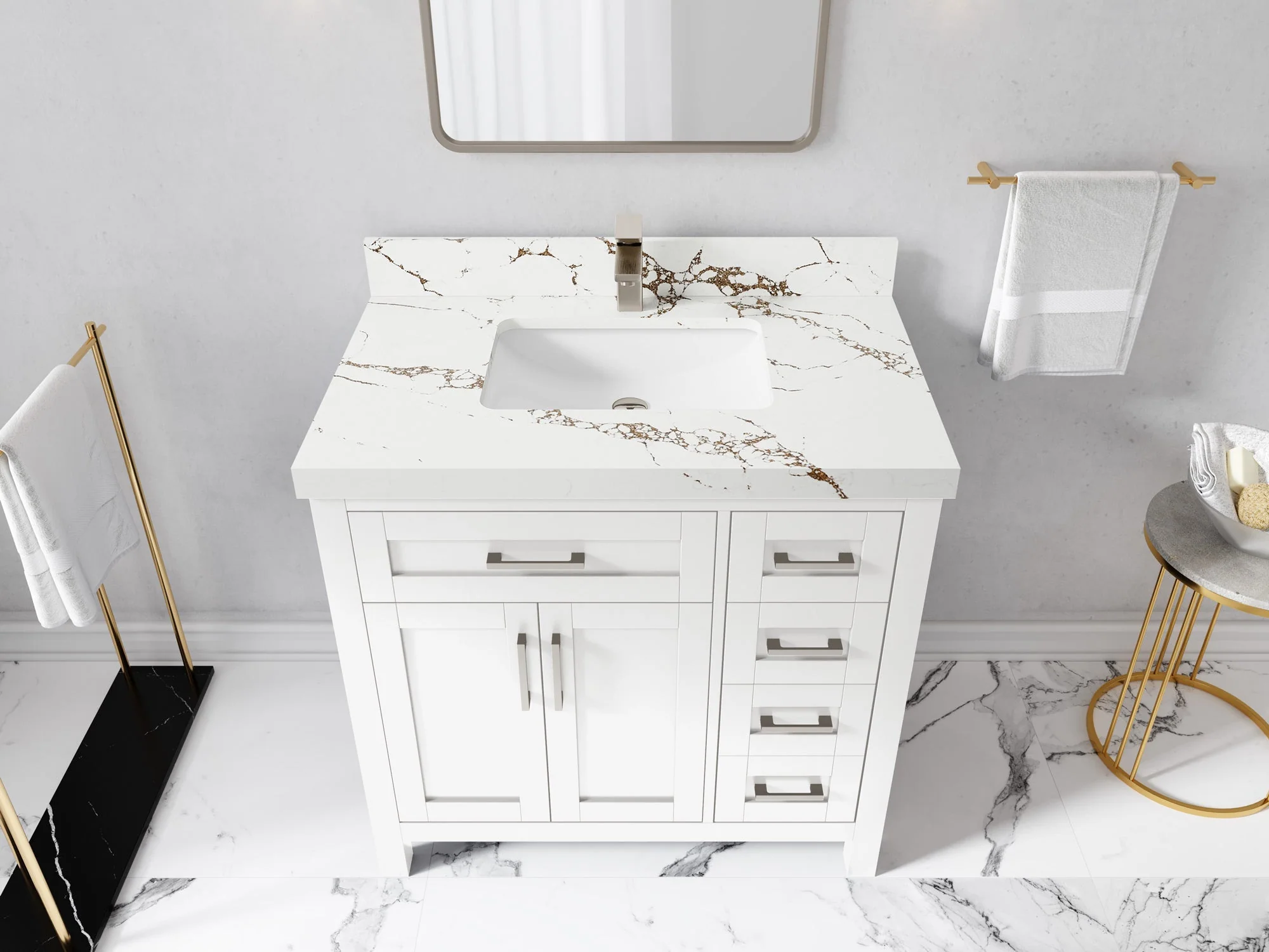 Cambridge 36 in. W x 22 in. D Left Offset Sink Bathroom Vanity - Image 45
