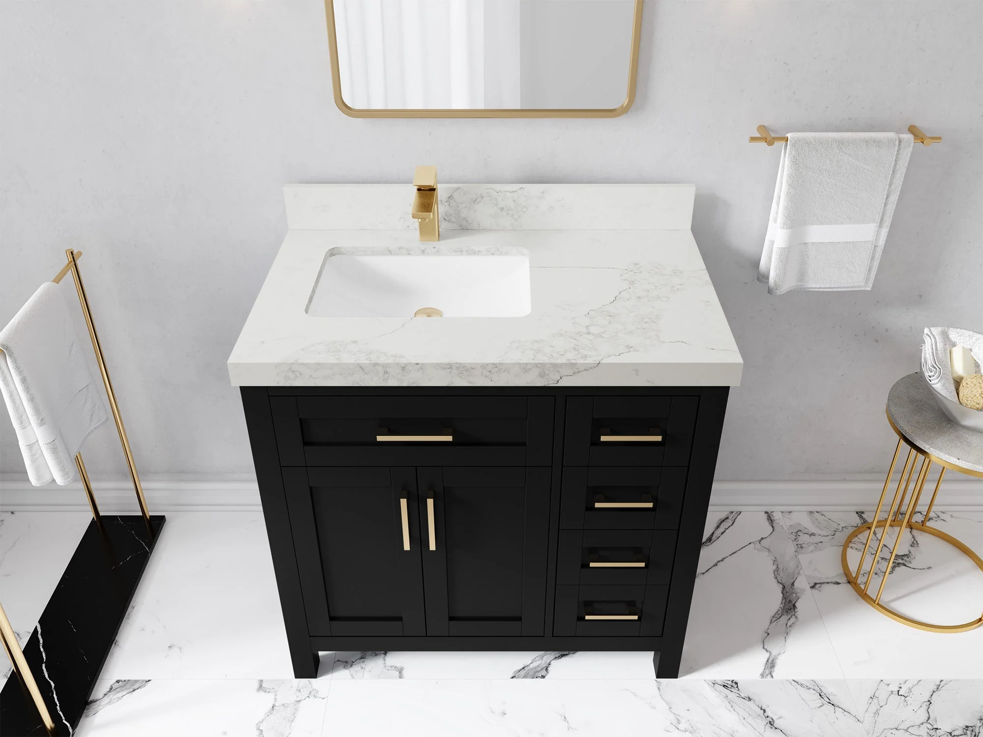Cambridge 36 in. W x 22 in. D Left Offset Sink Bathroom Vanity - Image 19