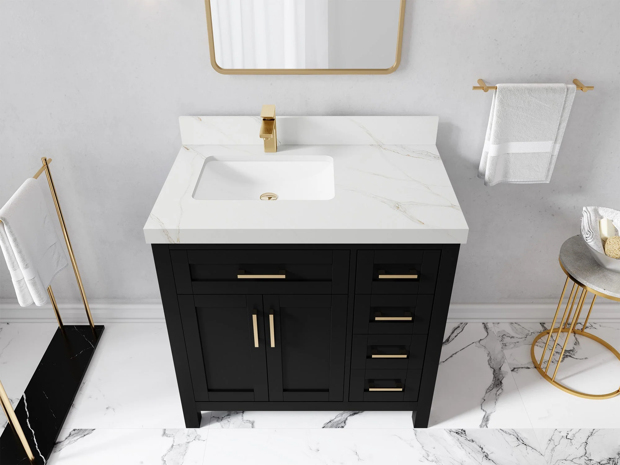 Cambridge 36 in. W x 22 in. D Left Offset Sink Bathroom Vanity - Image 23