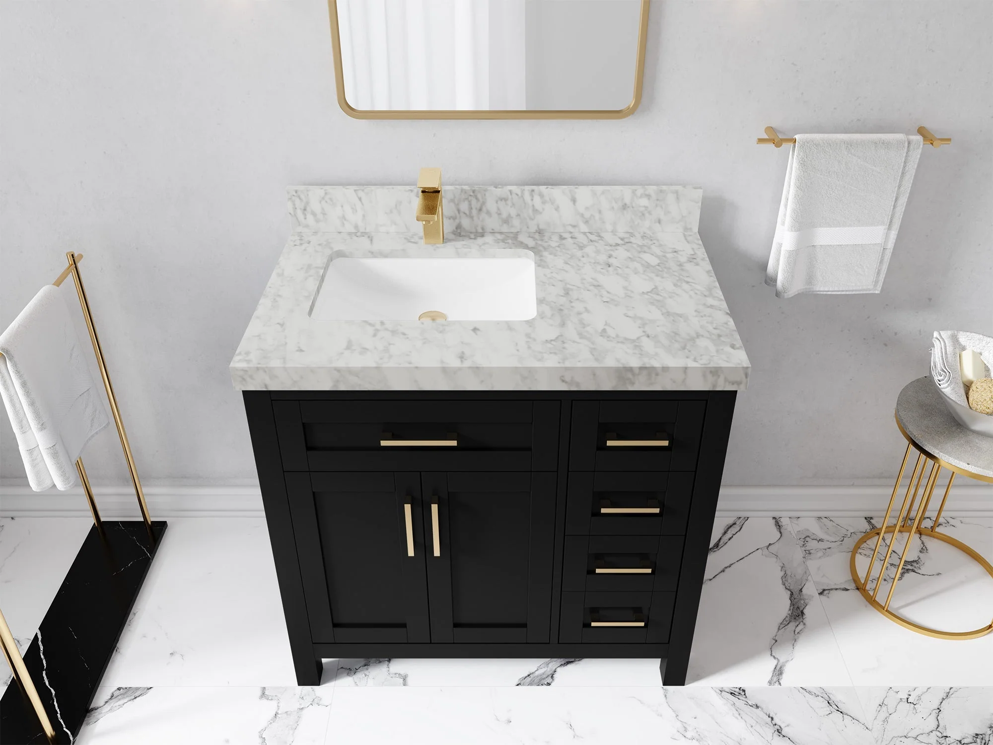 Cambridge 36 in. W x 22 in. D Left Offset Sink Bathroom Vanity - Image 25
