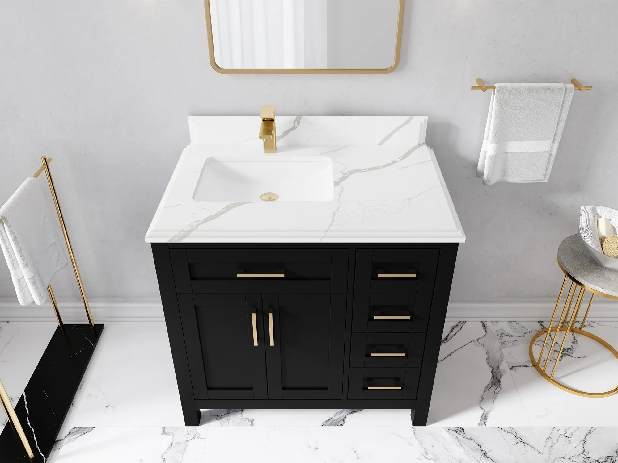 Cambridge 36 in. W x 22 in. D Left Offset Sink Bathroom Vanity - Image 29
