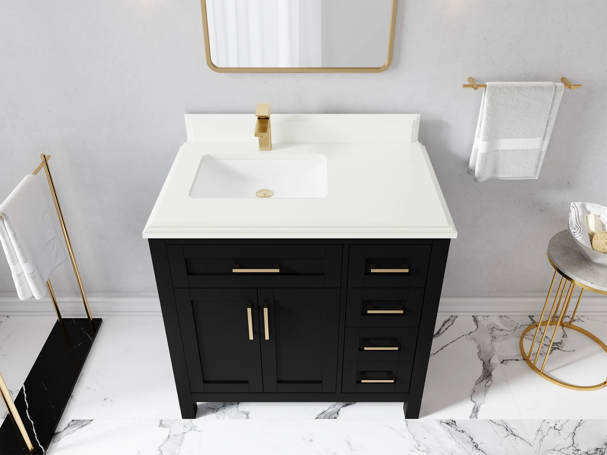 Cambridge 36 in. W x 22 in. D Left Offset Sink Bathroom Vanity - Image 33