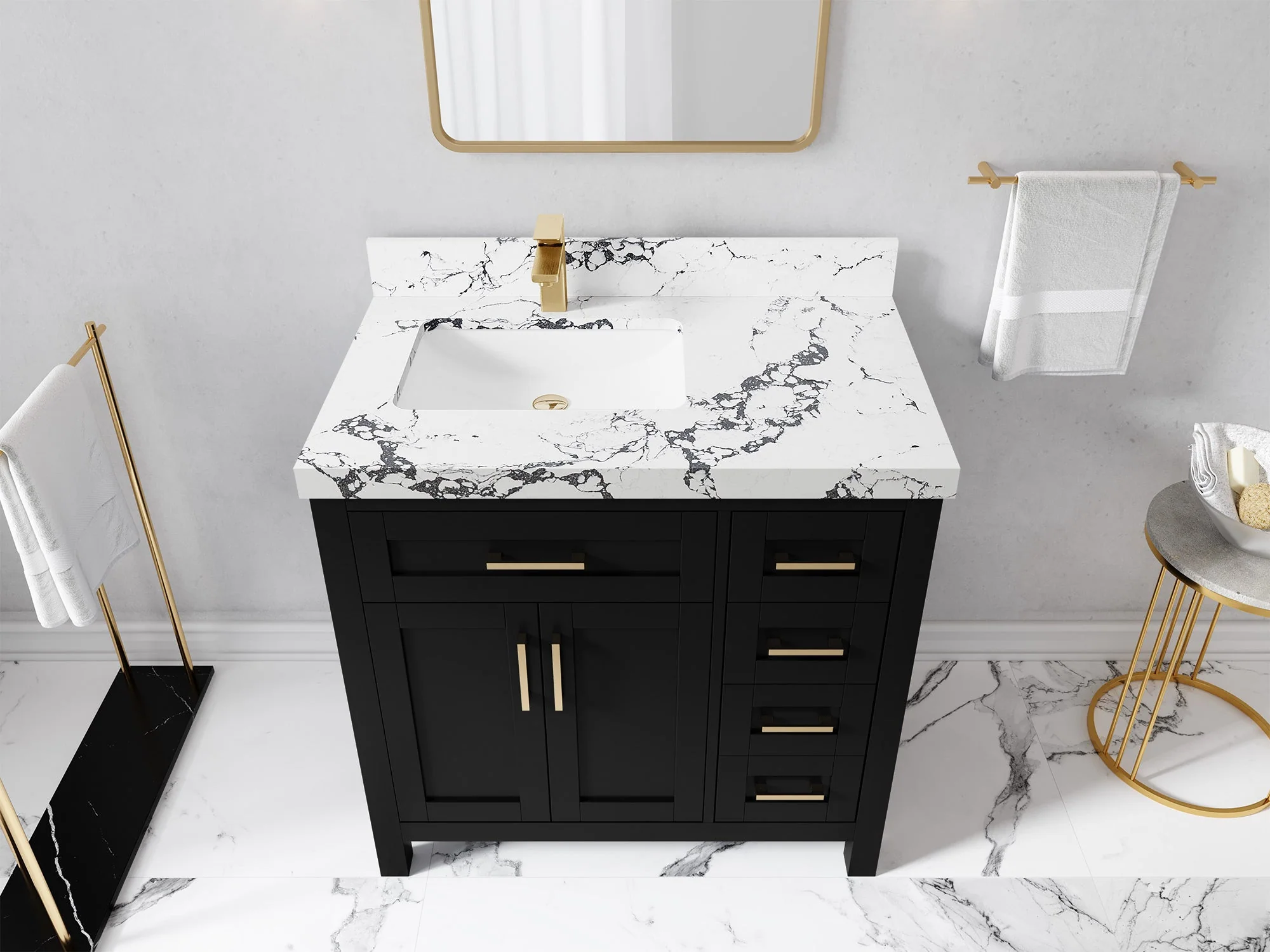 Cambridge 36 in. W x 22 in. D Left Offset Sink Bathroom Vanity - Image 43