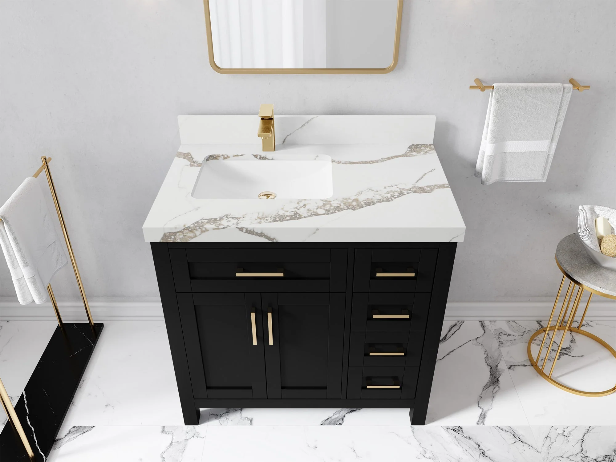 Cambridge 36 in. W x 22 in. D Left Offset Sink Bathroom Vanity - Image 49