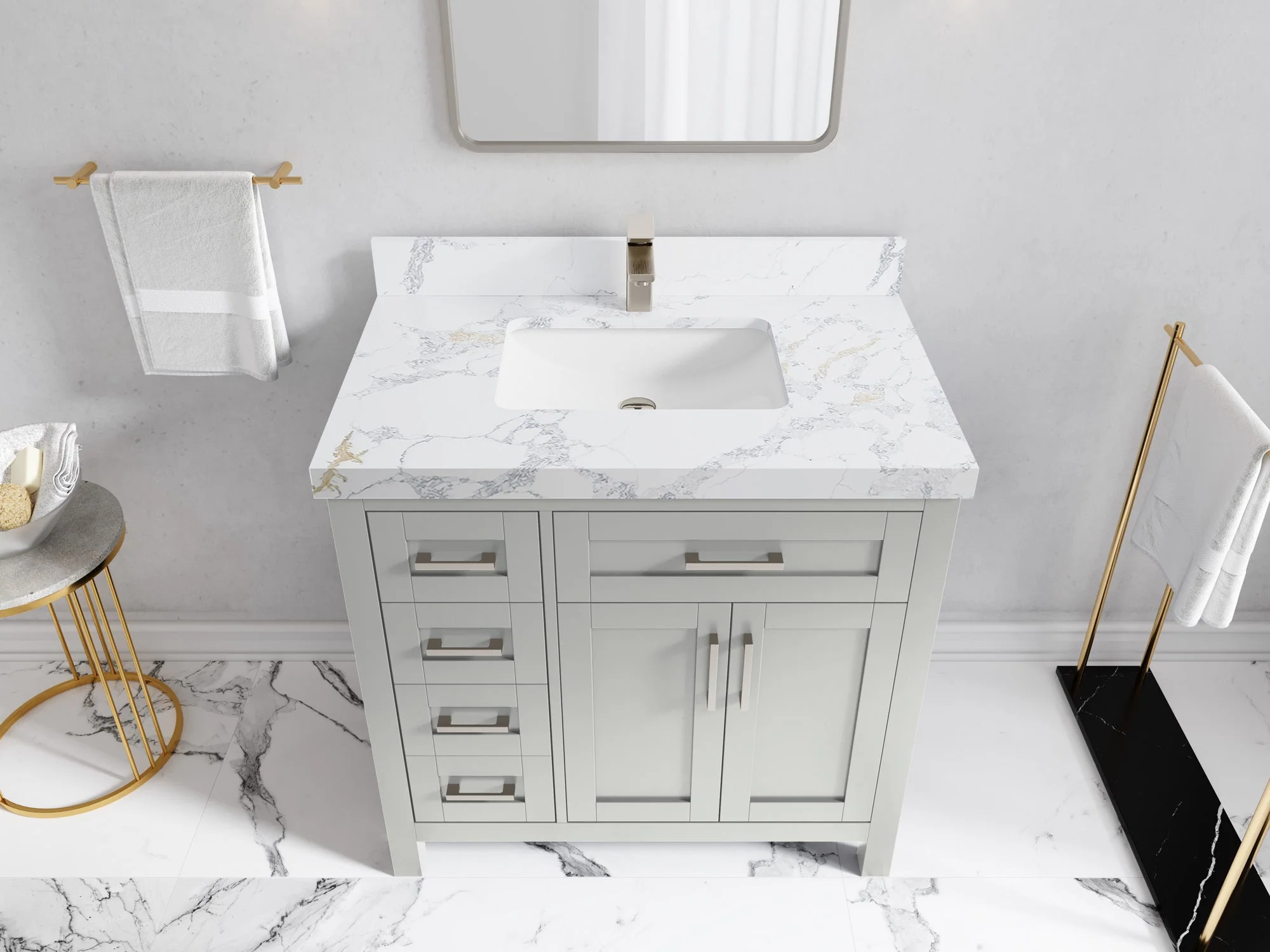 Cambridge 36 in. W x 22 in. D Right Offset Sink Bathroom Vanity - Image 16