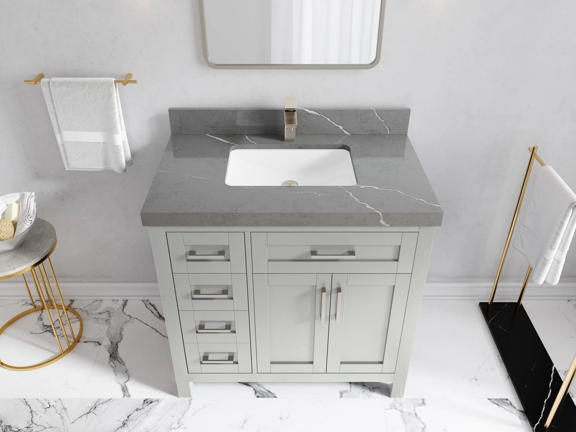Cambridge 36 in. W x 22 in. D Right Offset Sink Bathroom Vanity - Image 34