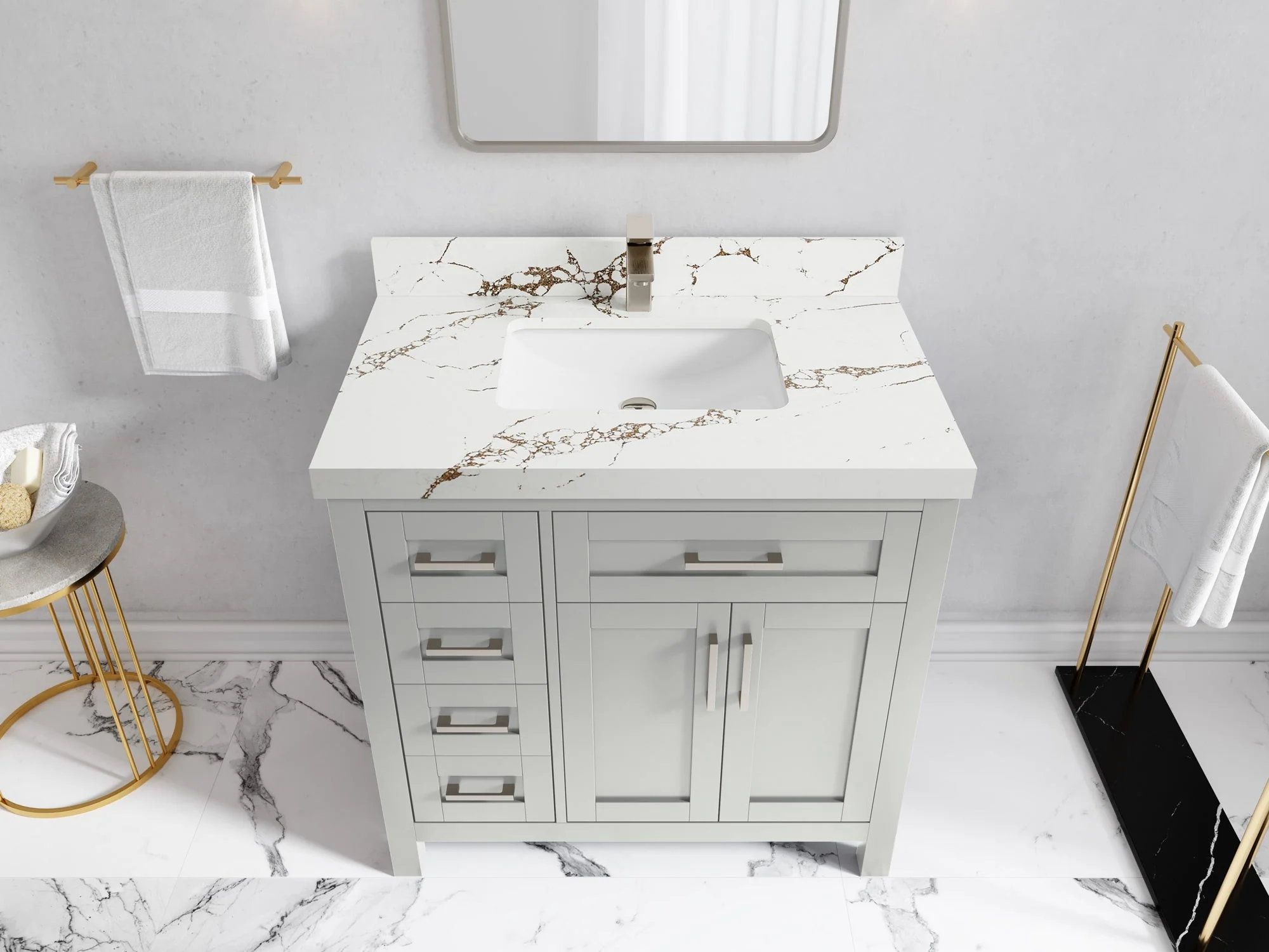 Cambridge 36 in. W x 22 in. D Right Offset Sink Bathroom Vanity - Image 36