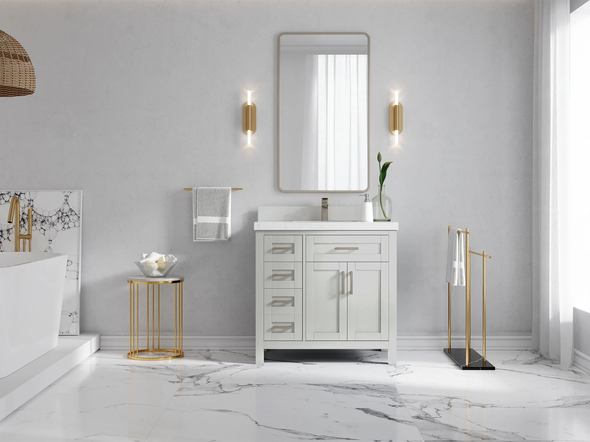 Cambridge 36 in. W x 22 in. D Right Offset Sink Bathroom Vanity - Image 4