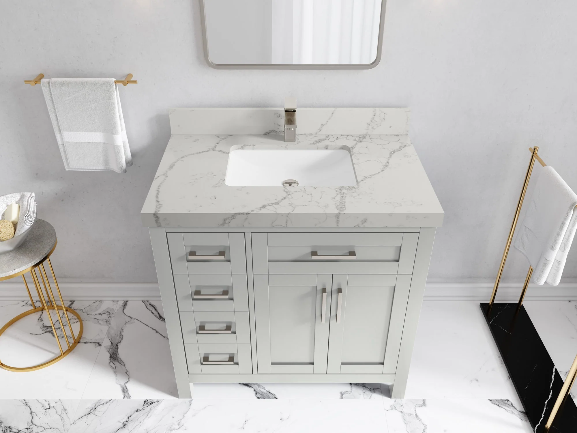 Cambridge 36 in. W x 22 in. D Right Offset Sink Bathroom Vanity - Image 42