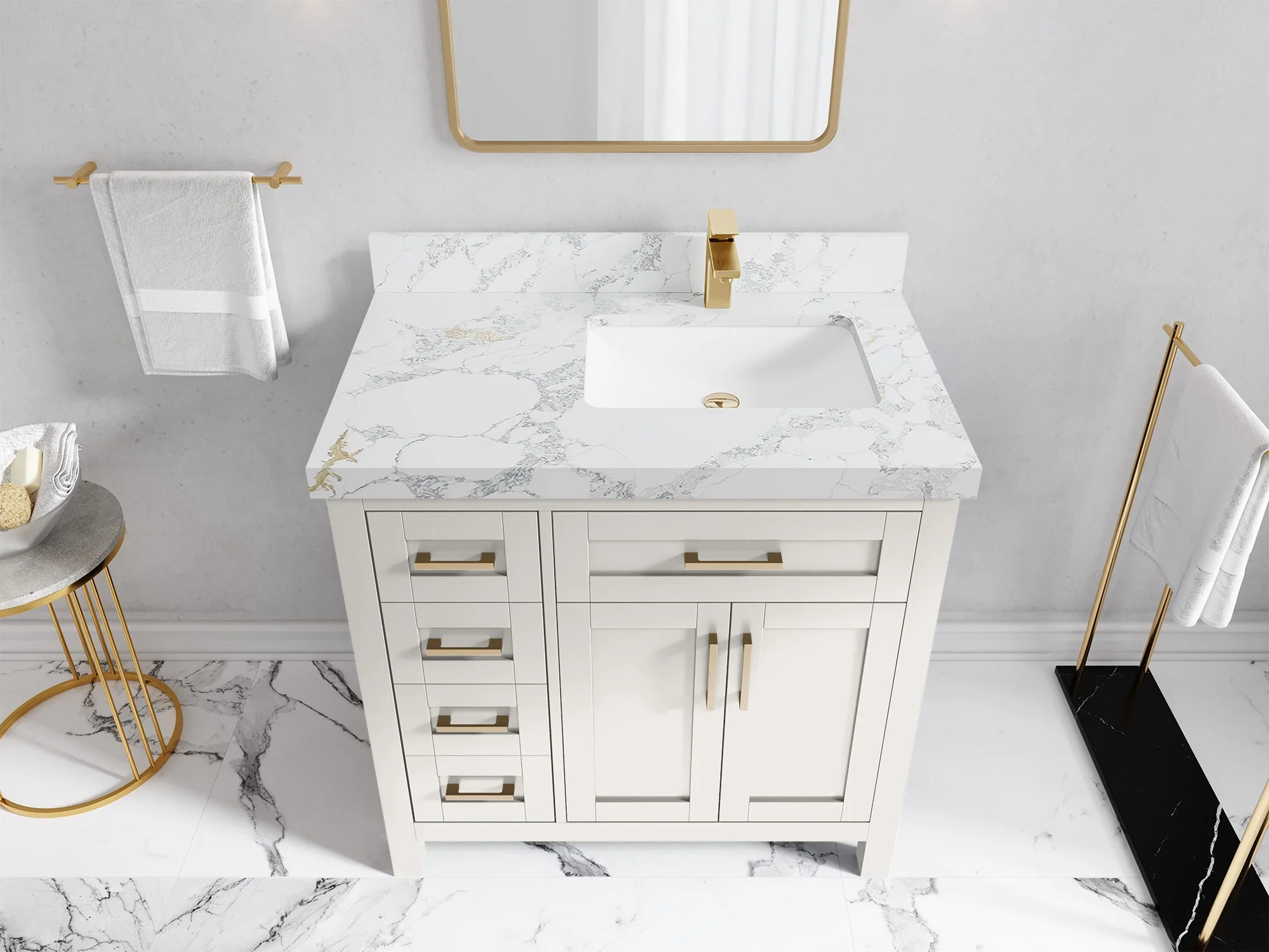 Cambridge 36 in. W x 22 in. D Right Offset Sink Bathroom Vanity - Image 24