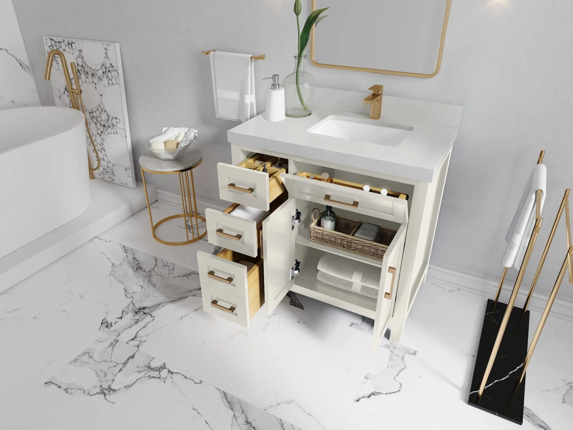 Cambridge 36 in. W x 22 in. D Right Offset Sink Bathroom Vanity - Image 3
