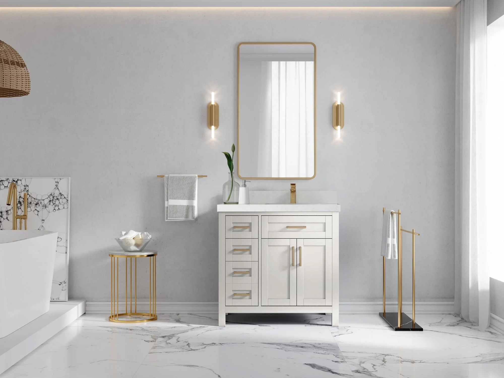 Cambridge 36 in. W x 22 in. D Right Offset Sink Bathroom Vanity - Image 4